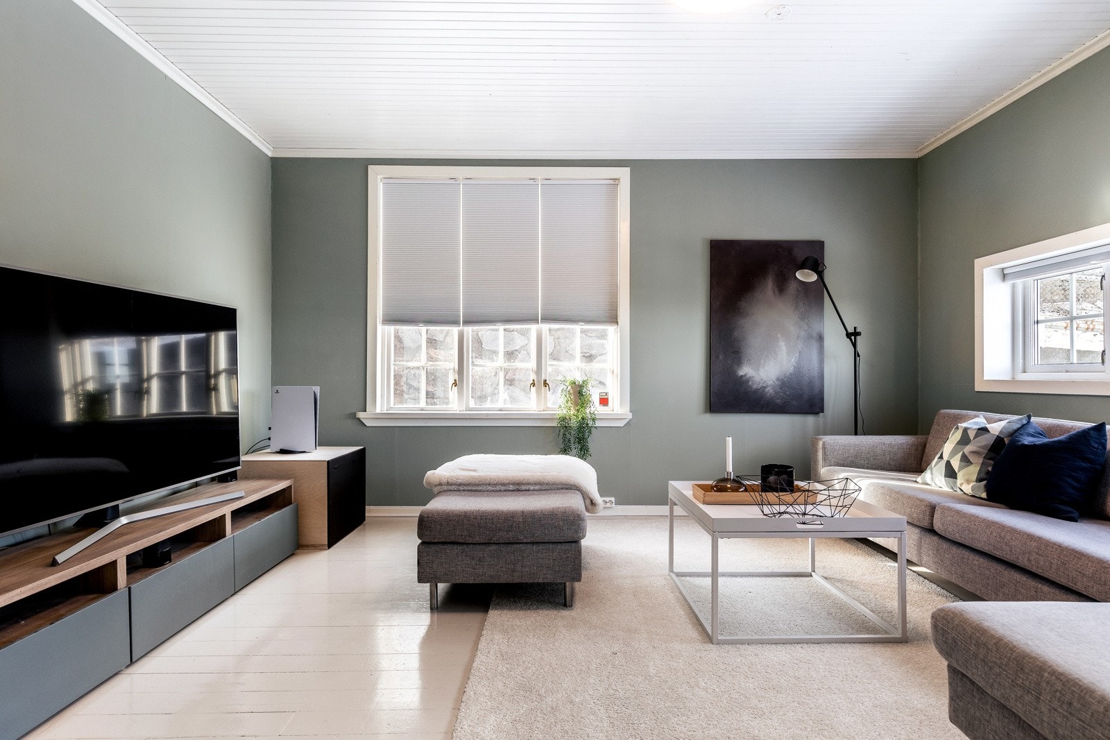 Stor TV-stue som også kan benyttes som soverom. Galleribilde