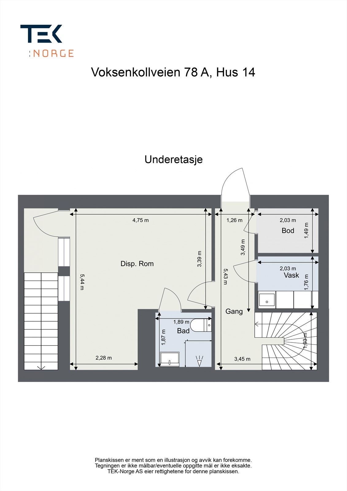Plantegning - underetasje Galleribilde