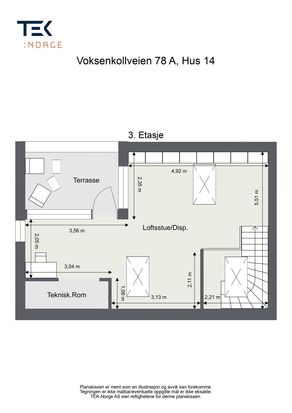 Plantegning - 3. etasje Galleribilde