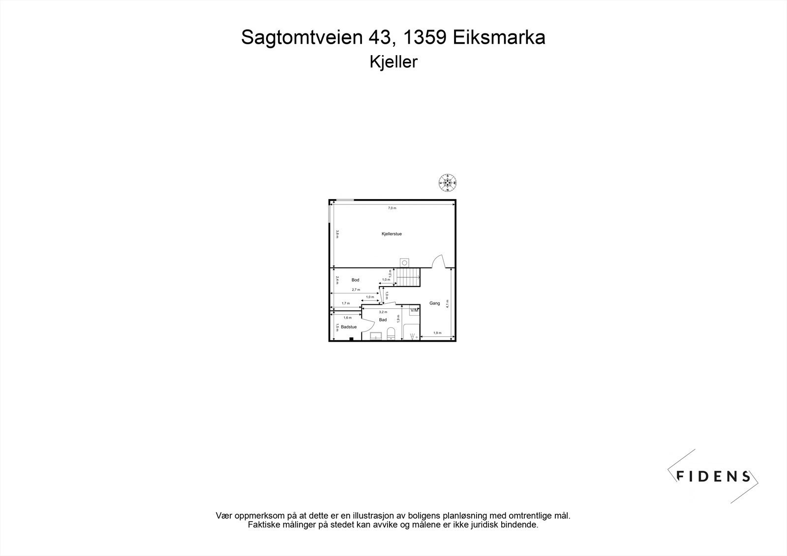 Plantegning kjeller. Galleribilde
