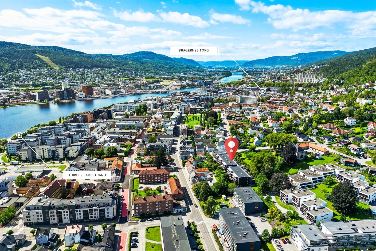 Kort vei til flotte turmuligheter samt. rekreasjonsområder i Bragernesåsen, Drammensmarka og Elveparken. Galleribilde