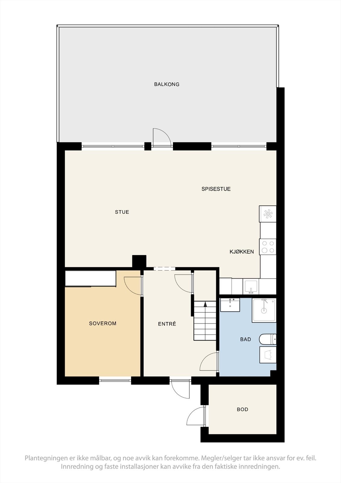 Plantegning av boligens 1. etasje. Galleribilde