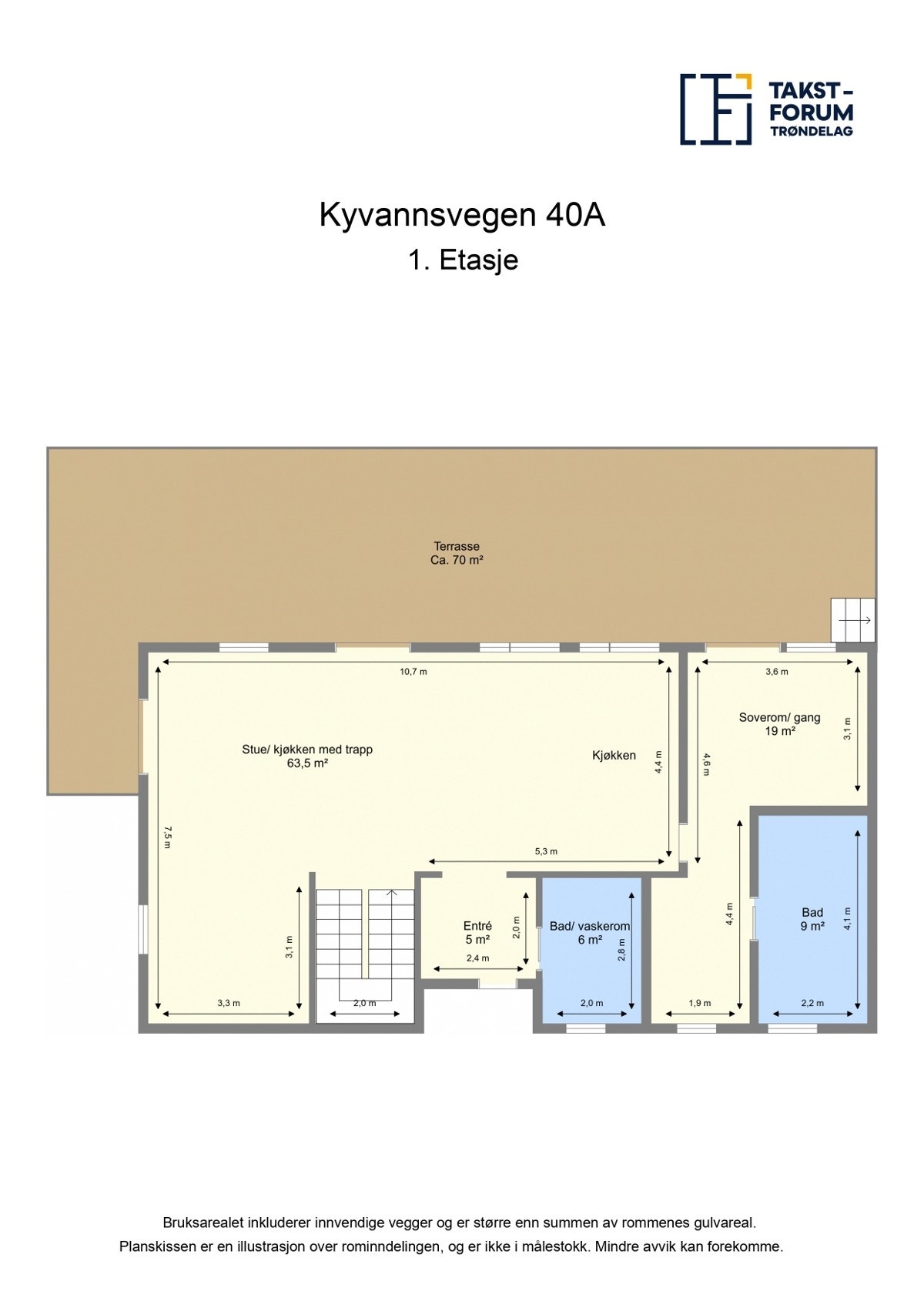 Planskisse 1. etajse. Galleribilde