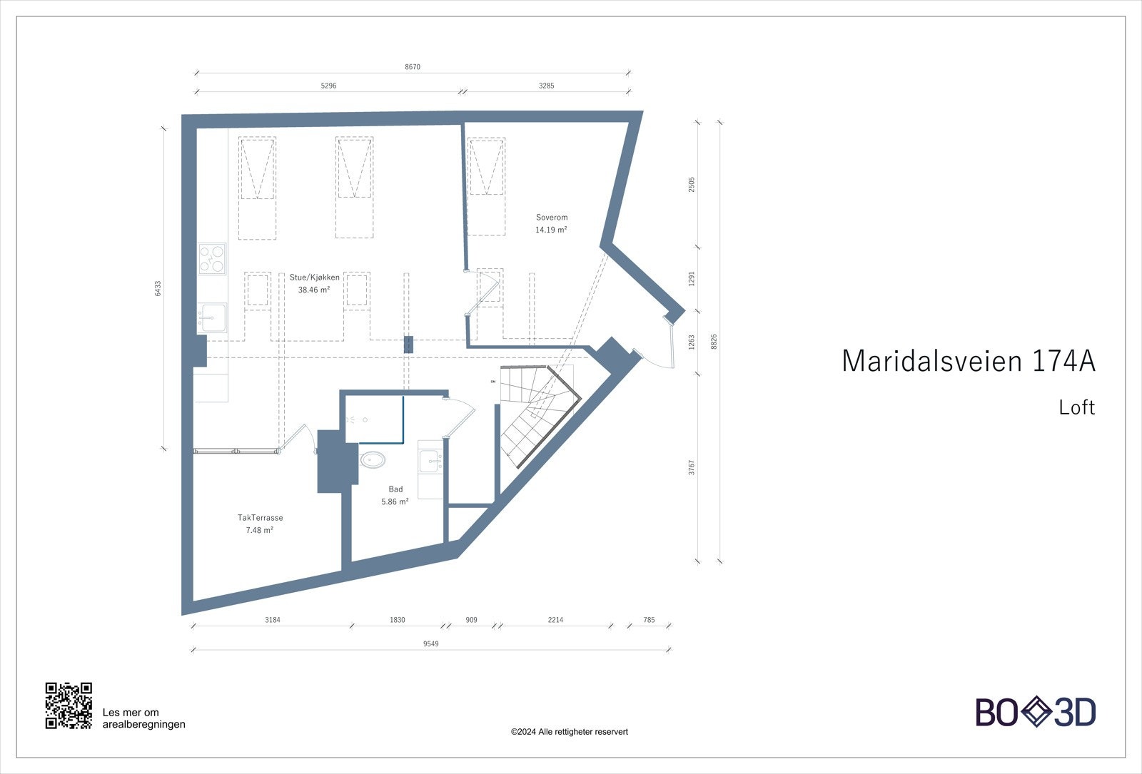 Plantegning loftsetasje Galleribilde