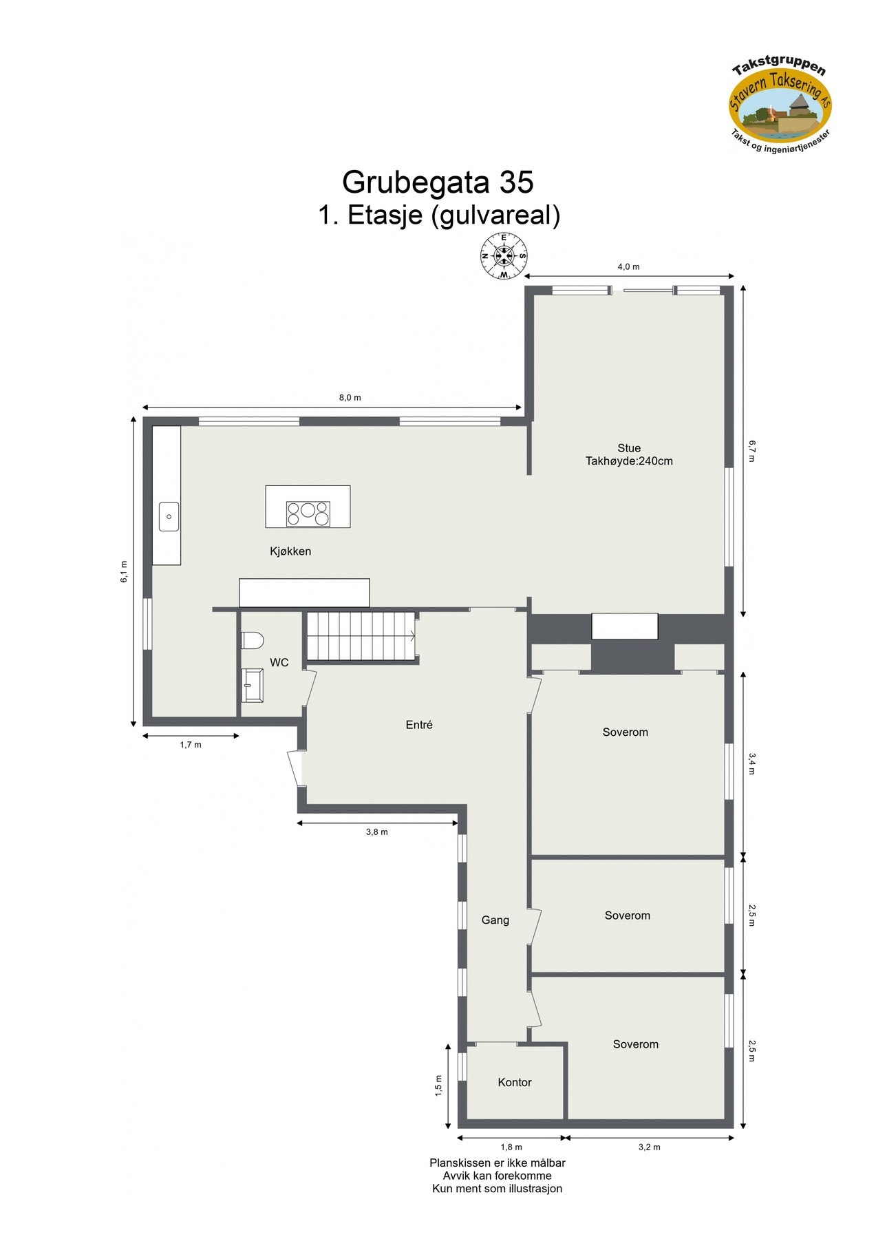 Plantegning 1. etasje Galleribilde