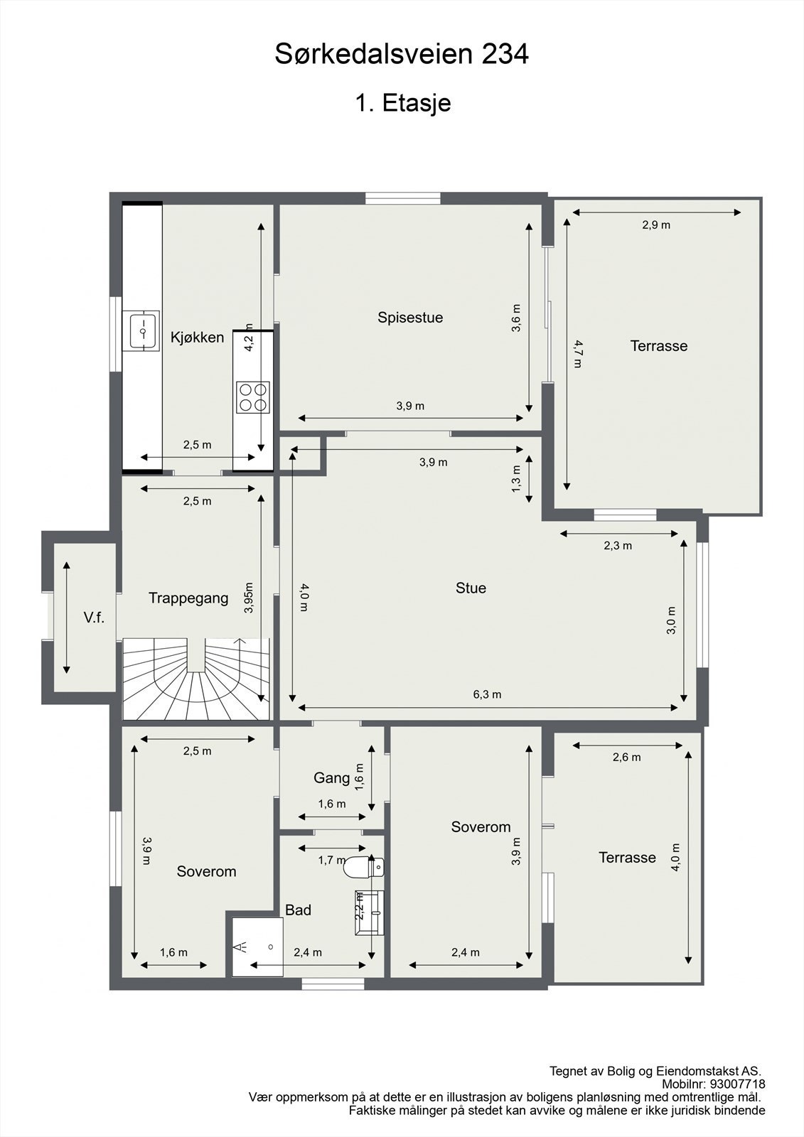 Plantegning 1. etasje Galleribilde
