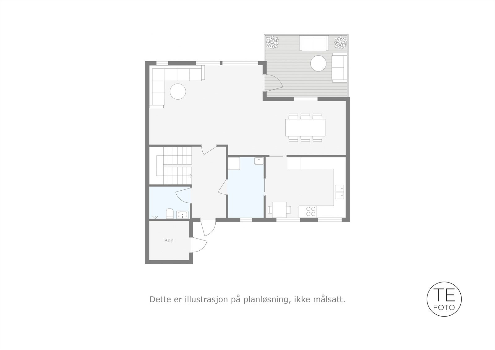 Planløsning for hovedetasje Galleribilde