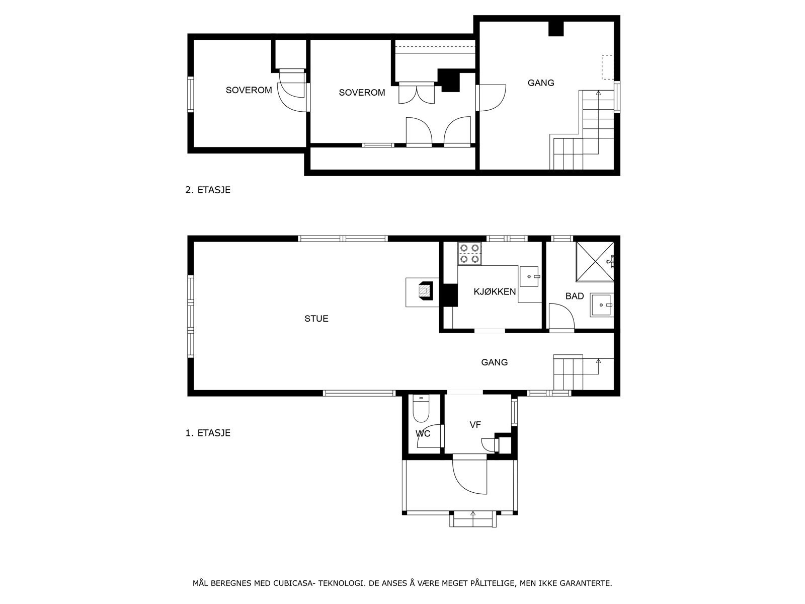 Plantegning 1. etasje og loft. Galleribilde