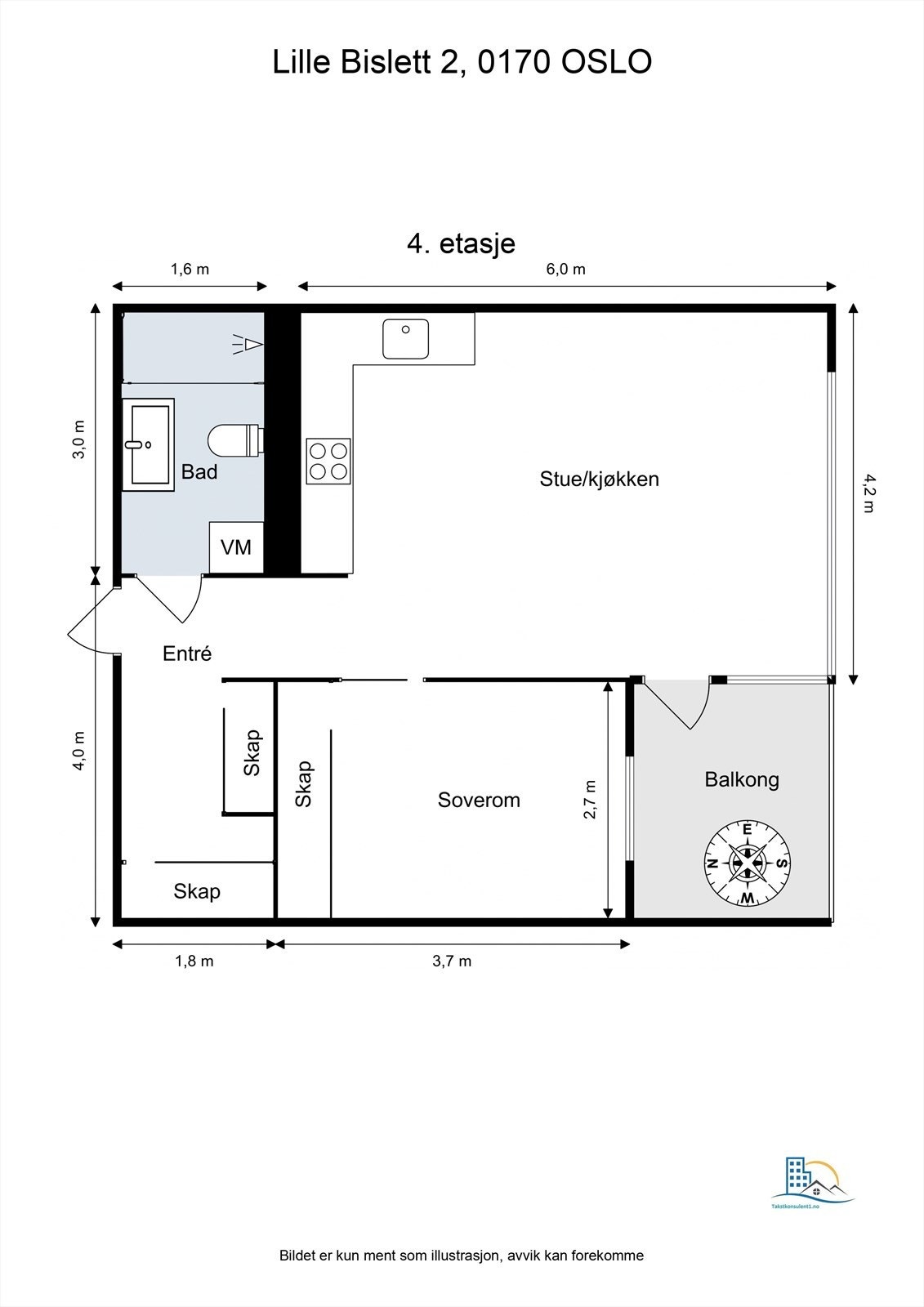 Bli kjent med planløsningen i denne flotte leiligheten. Galleribilde