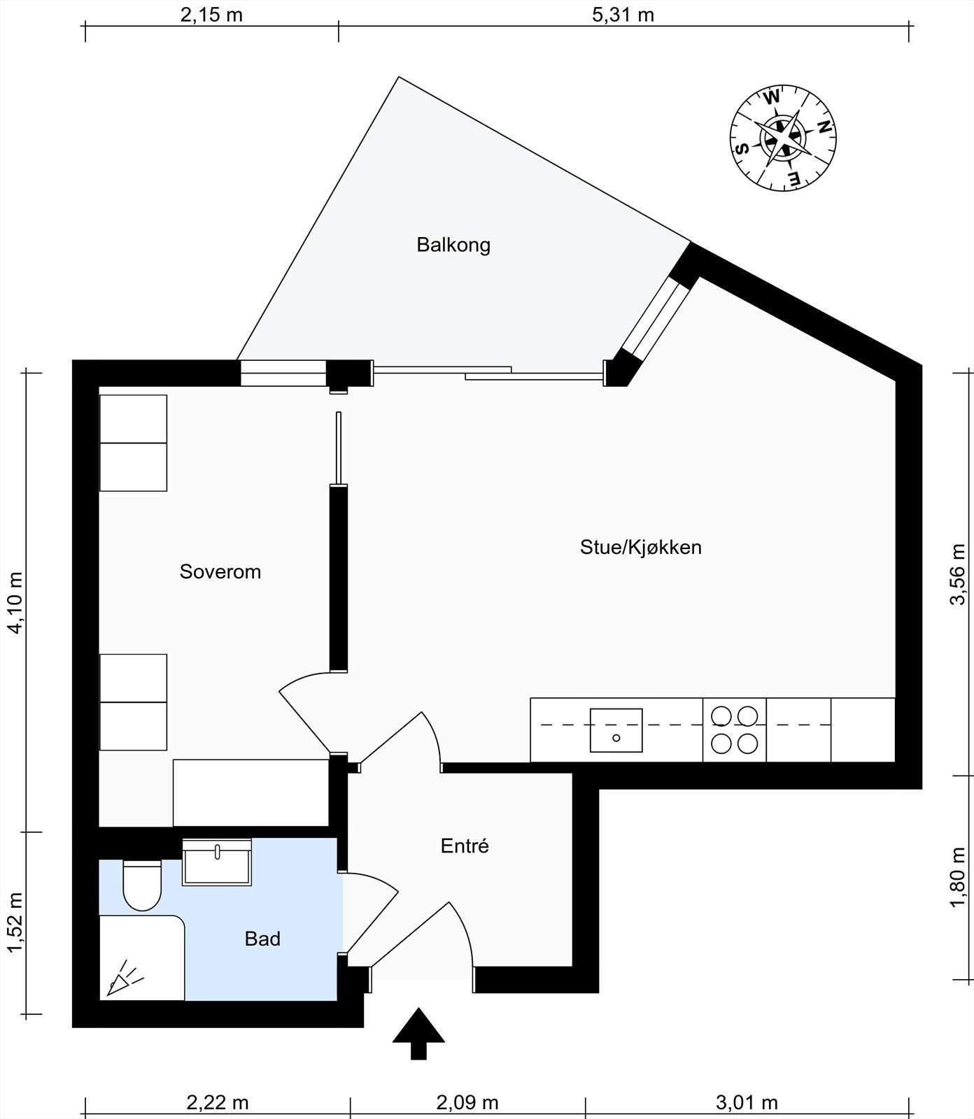 Plantegning med mål Galleribilde
