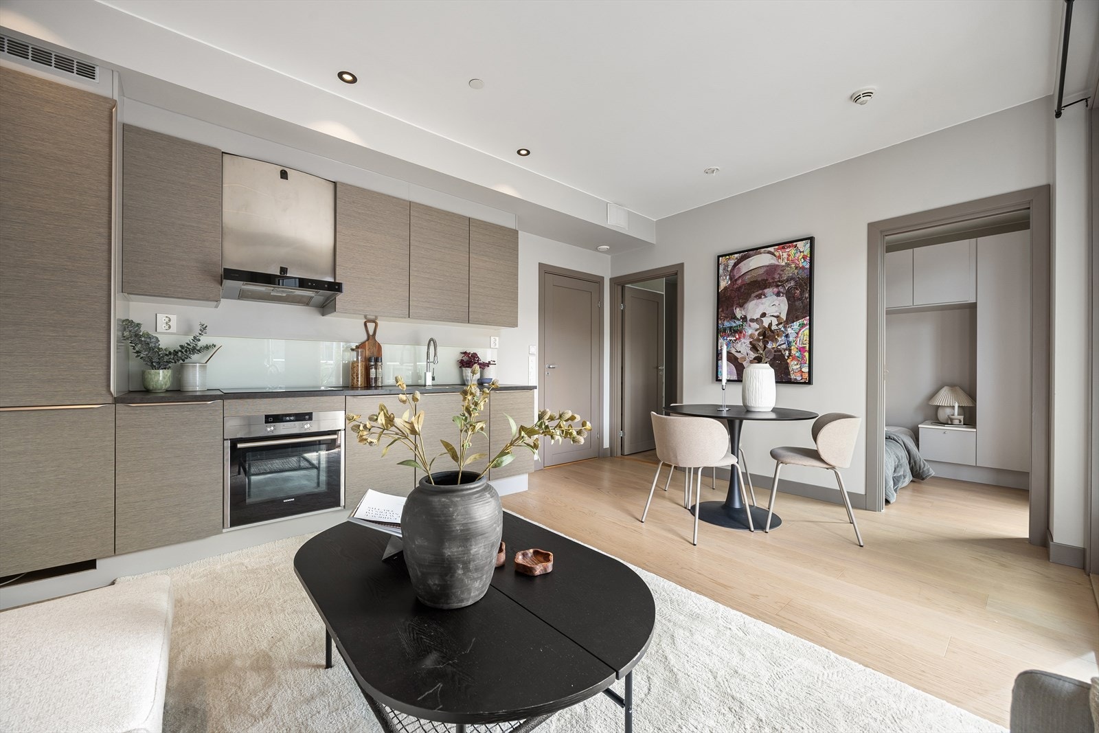 Lyst og moderne enstavs parkett på gulv Galleribilde