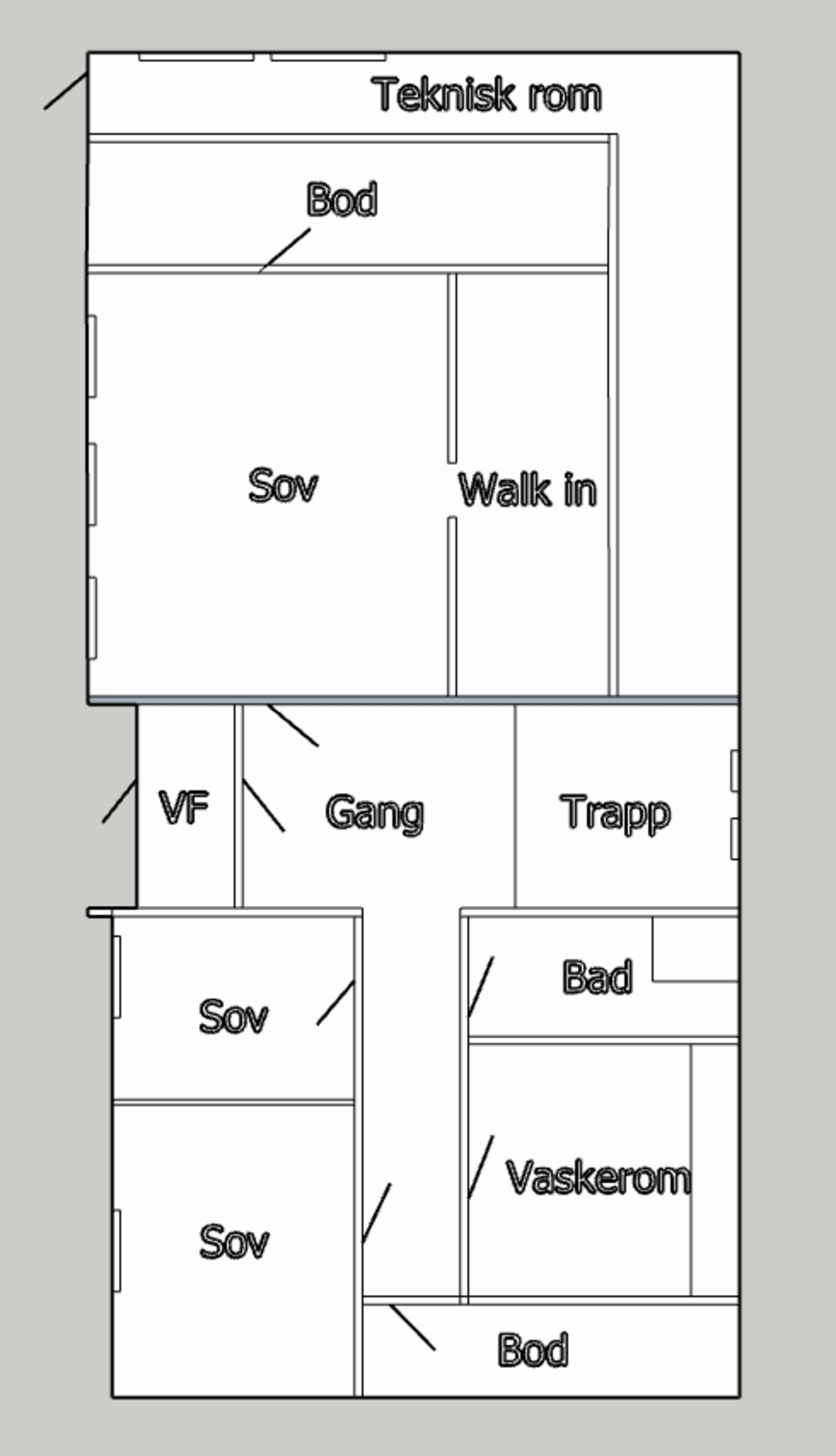Plantegning av boligens kjelleretasje. Galleribilde