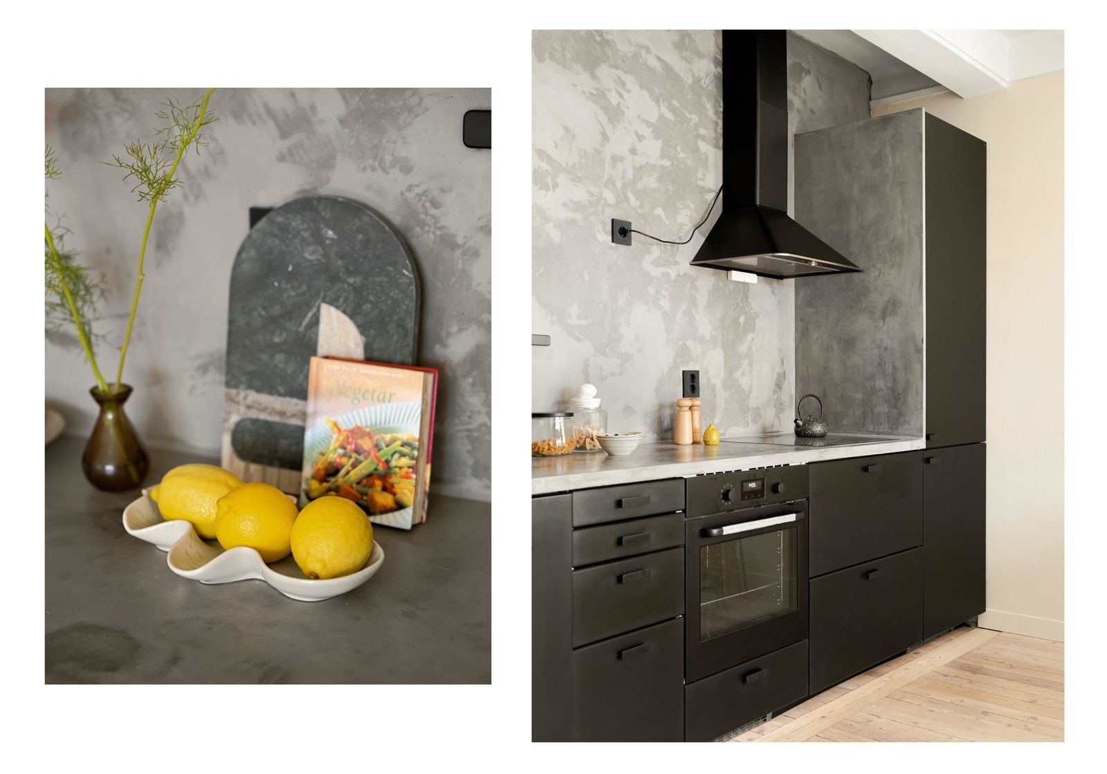 Hvitevarer, som koketopp, stekeovn, oppvaskmaskin og kjøl/frys, er integrerte og følger med i salget. Galleribilde