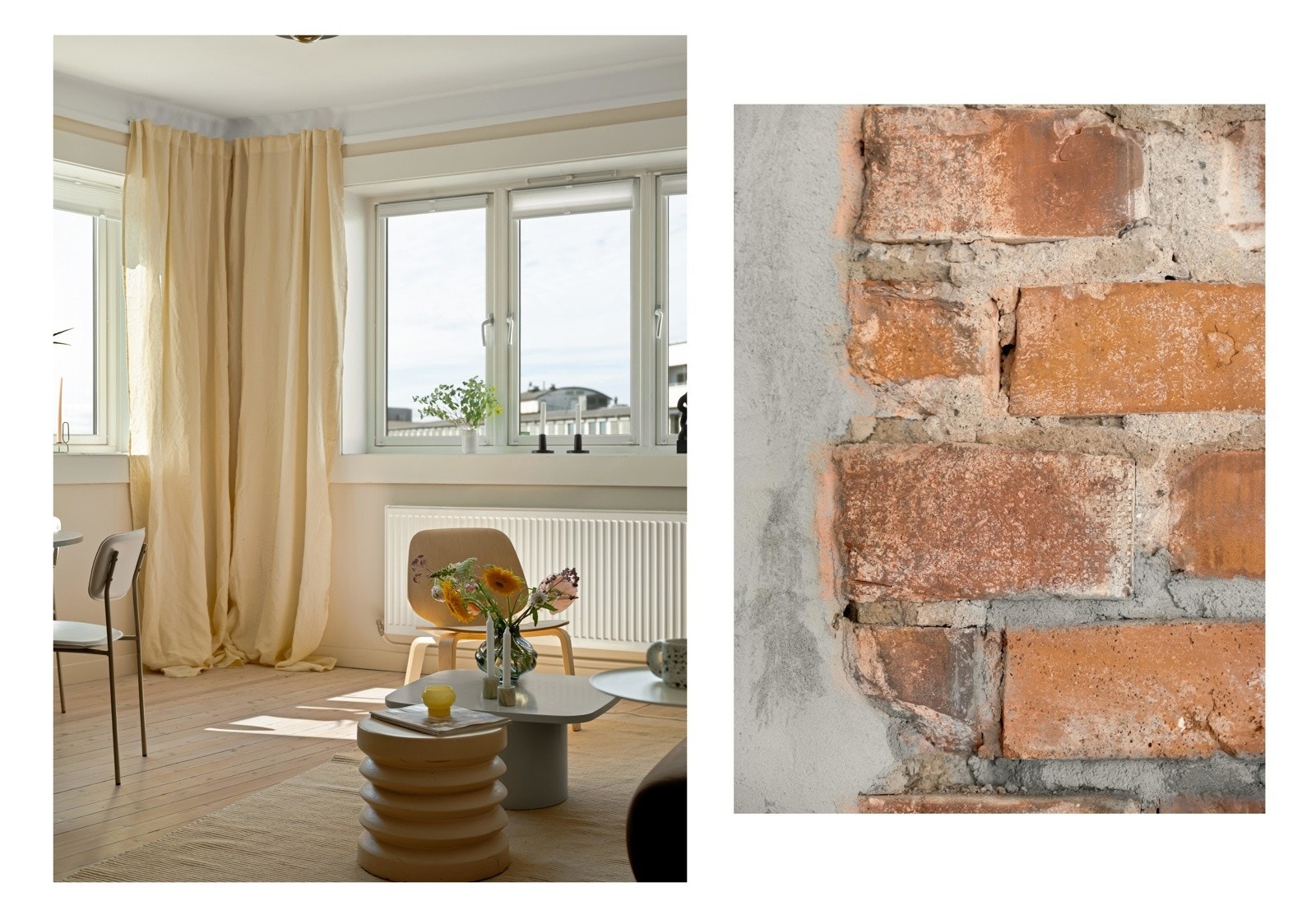 I stuen kommer dagslyset fra to sider, som gir flotte solforhold. Herfra er det også enestående utsikt mot sentrum. Galleribilde