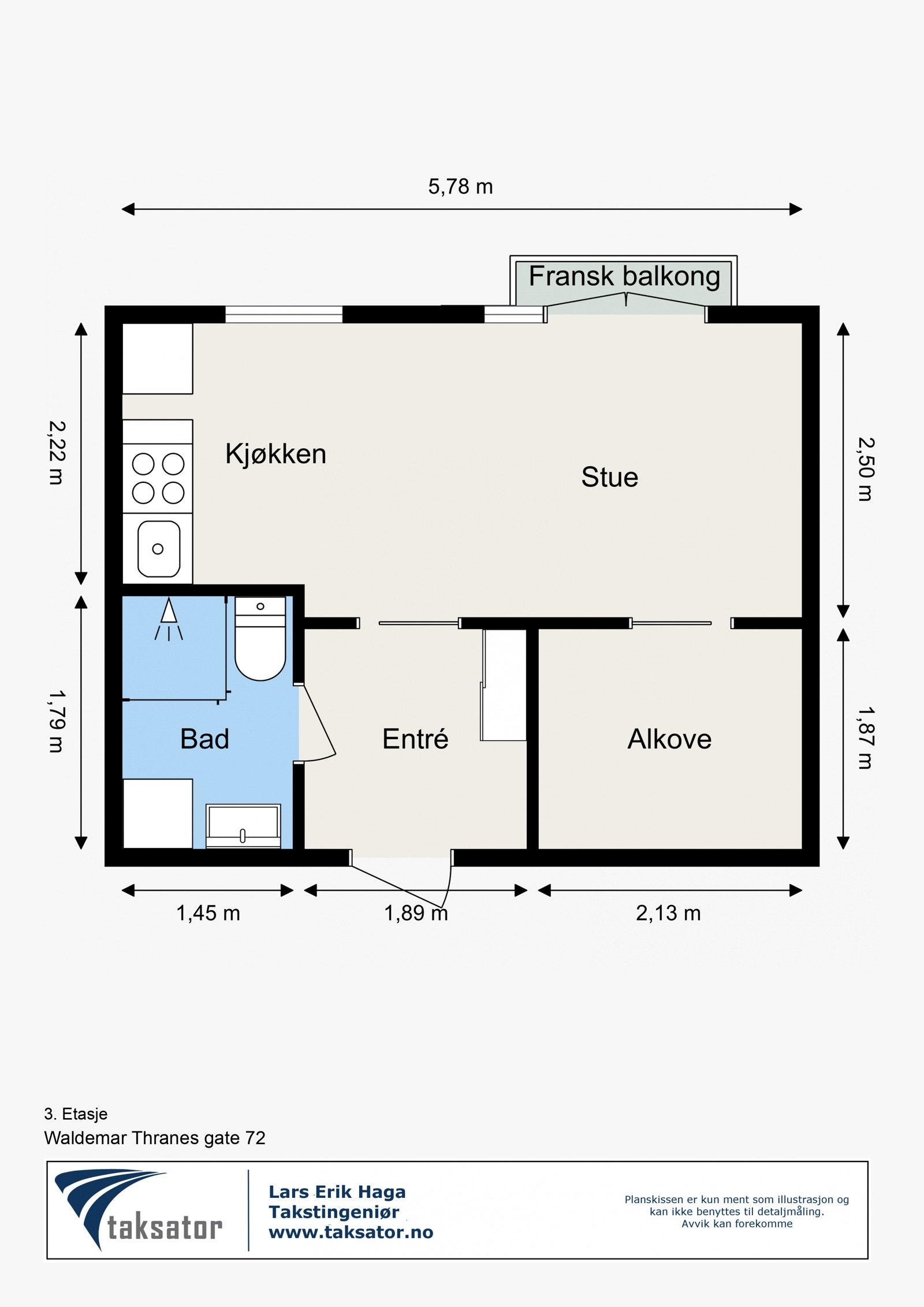 Plantegning - 3. etasje med heisadkomst. Galleribilde
