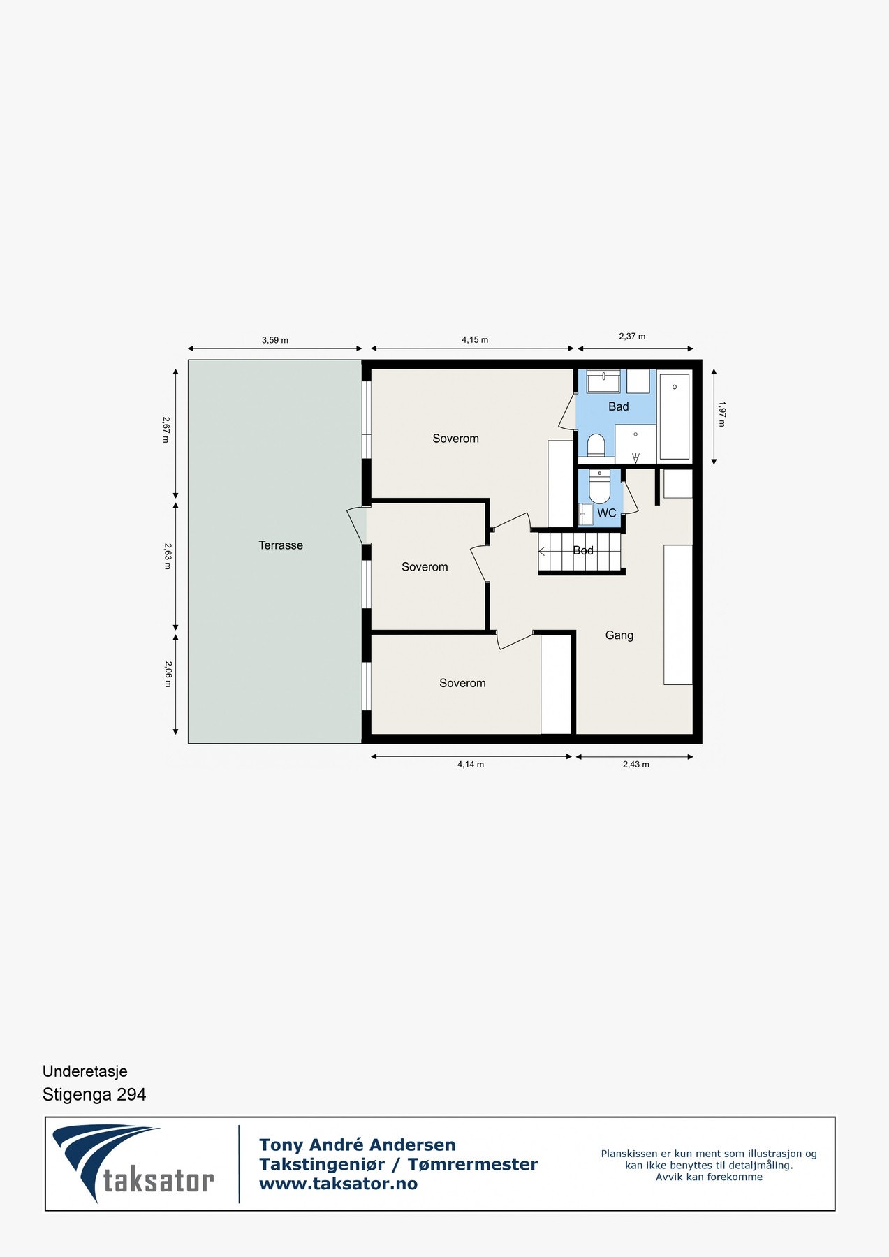 Planskisse underetasje Galleribilde