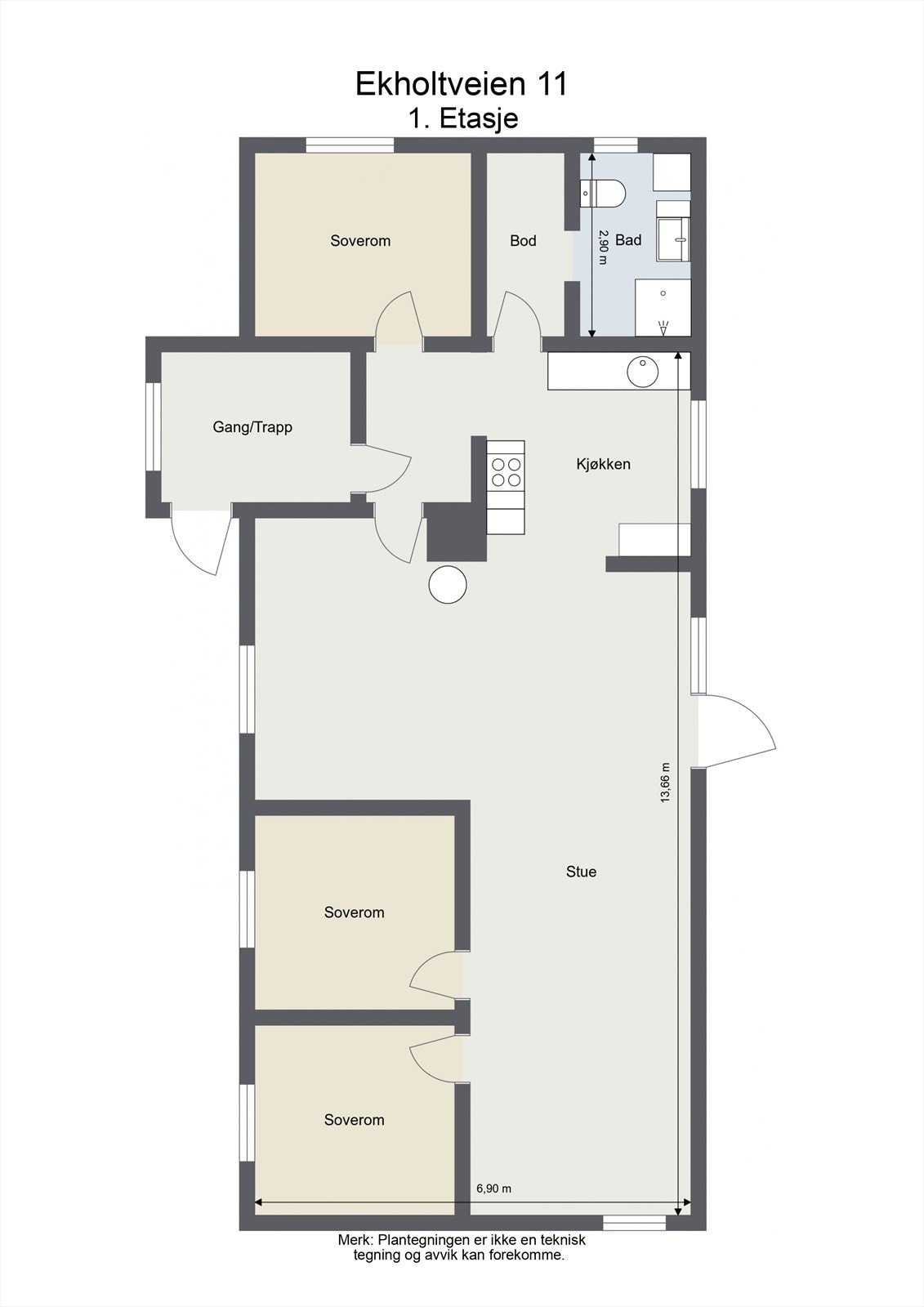 Plantegning 1. etasje (seksjon 1). Galleribilde