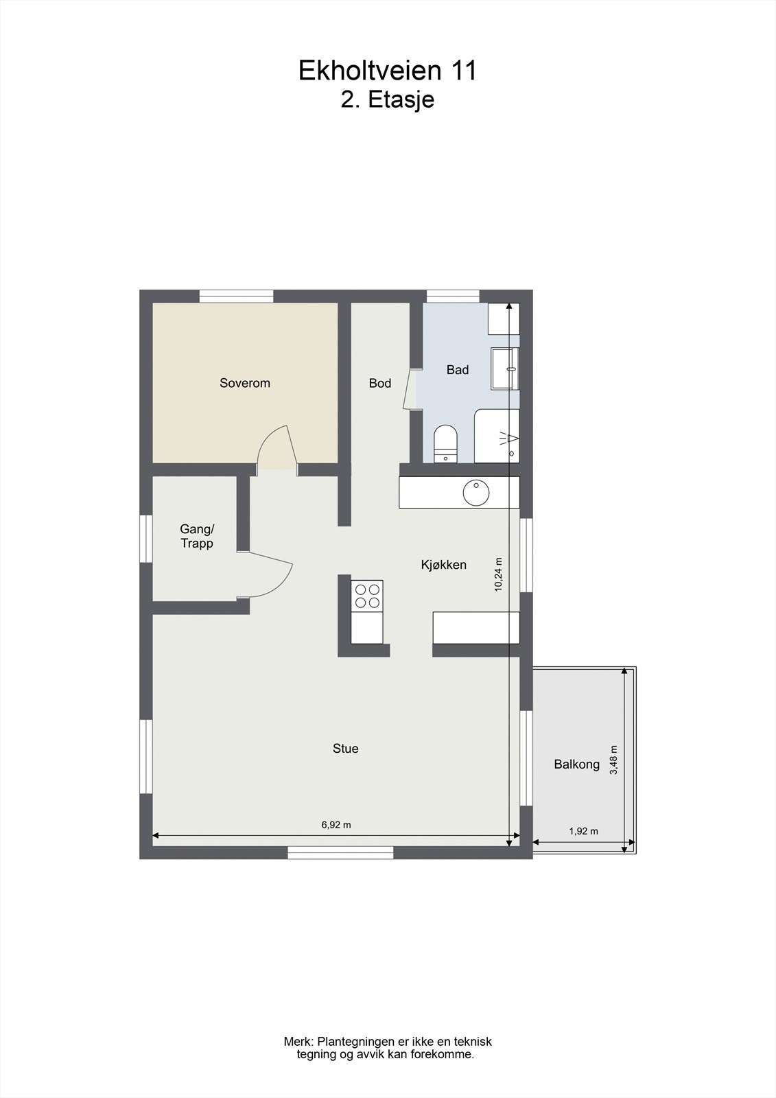 Plantegning 2. etasje (seksjon 2). Galleribilde