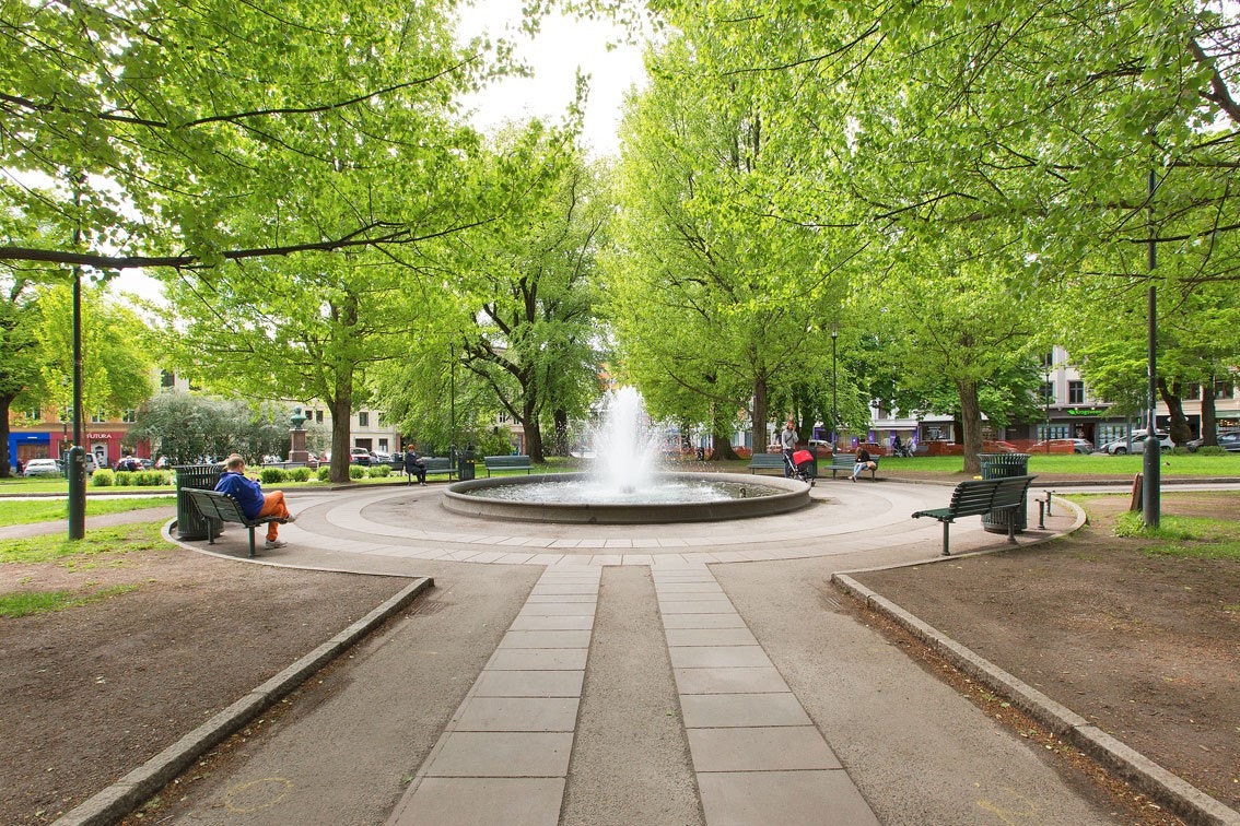 Nærområde: Leiligheten er attraktivt beliggende ved Olaf Ryes plass Galleribilde