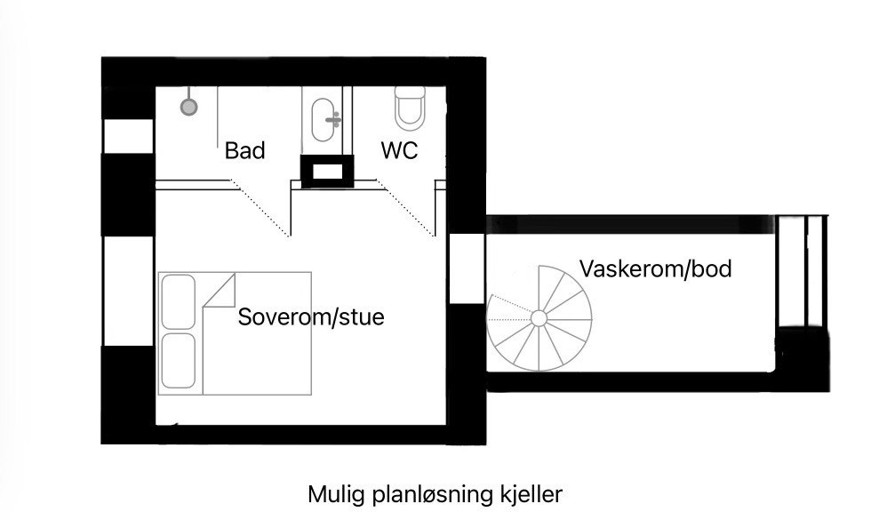 Potensiell mulighet til kjellerutbygging på cirka 30 kvm. Ved ønske om ytterligere informasjon konferer megler Galleribilde