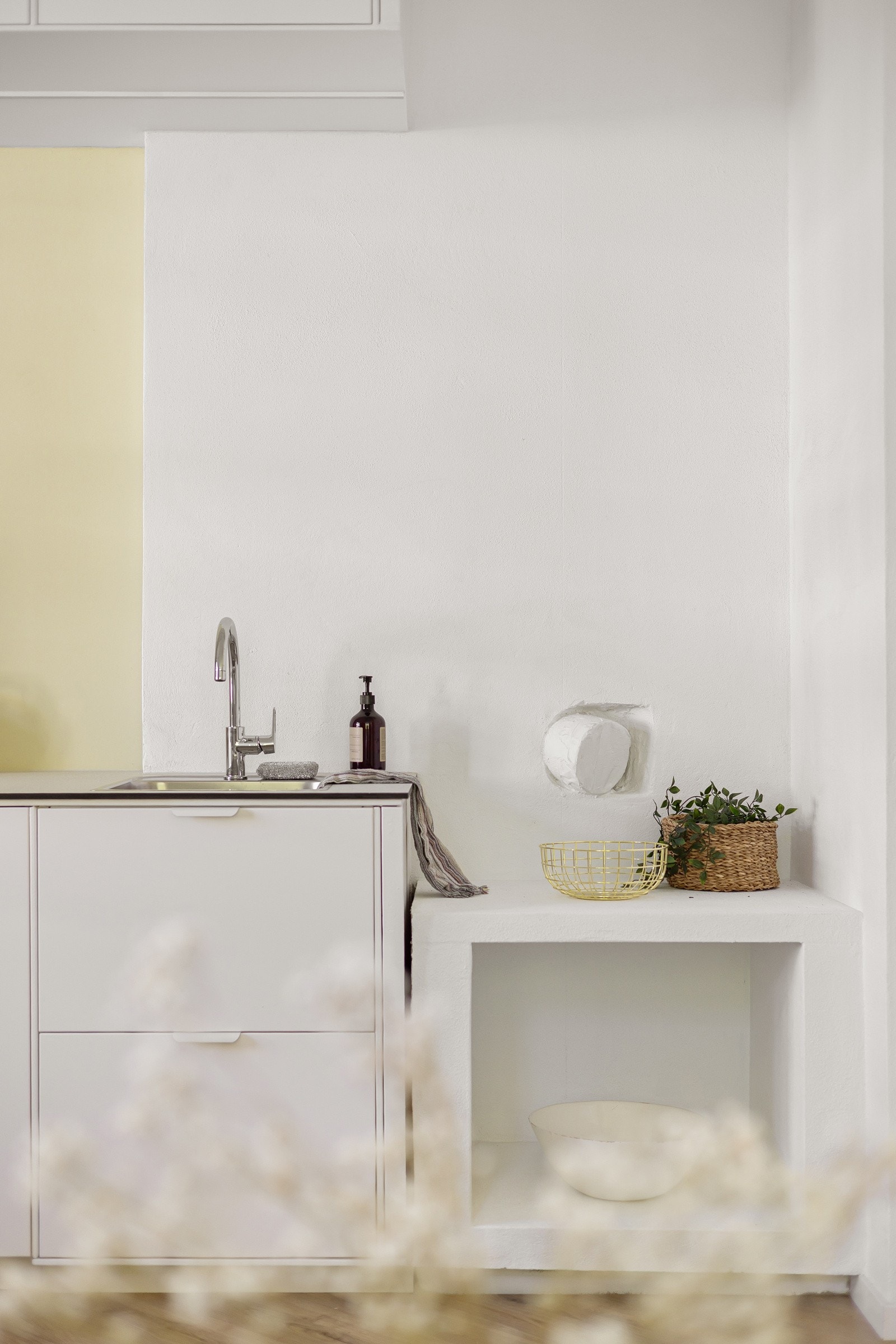 Det er også opplegg for ildsted på kjøkken. Galleribilde