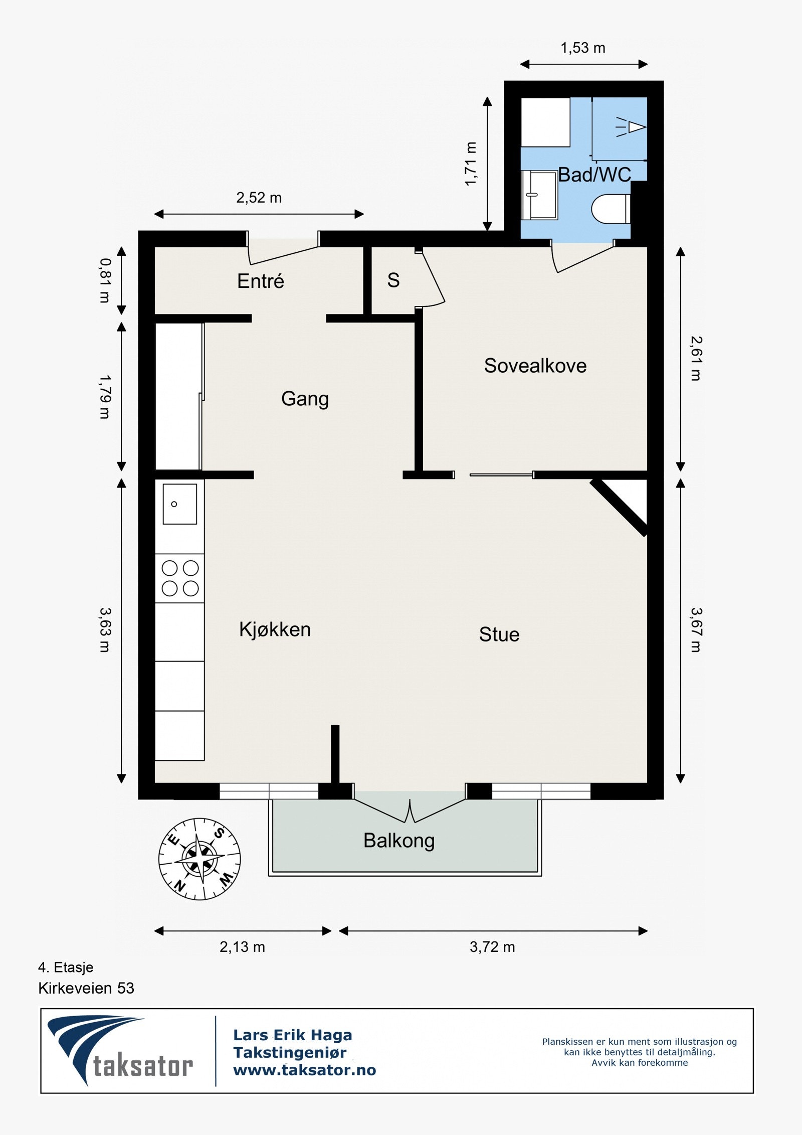 Plantegning - 4. etasje med heisadkomst. Galleribilde