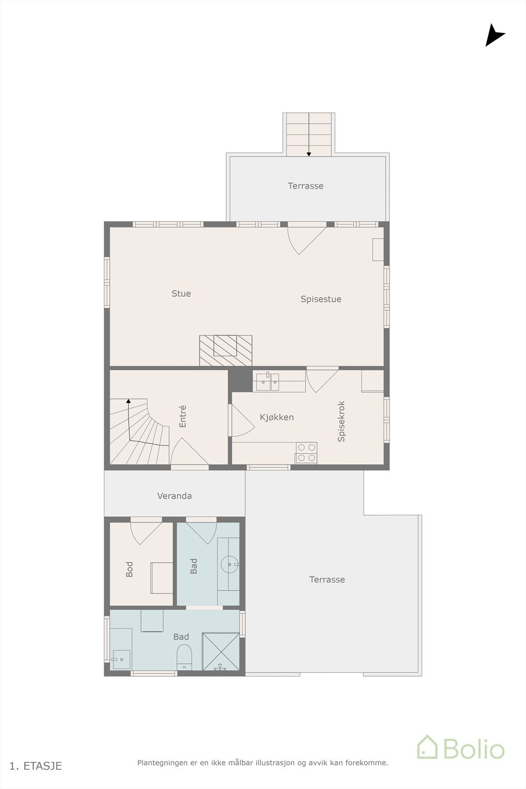 Plantegning 1. etasje. Galleribilde