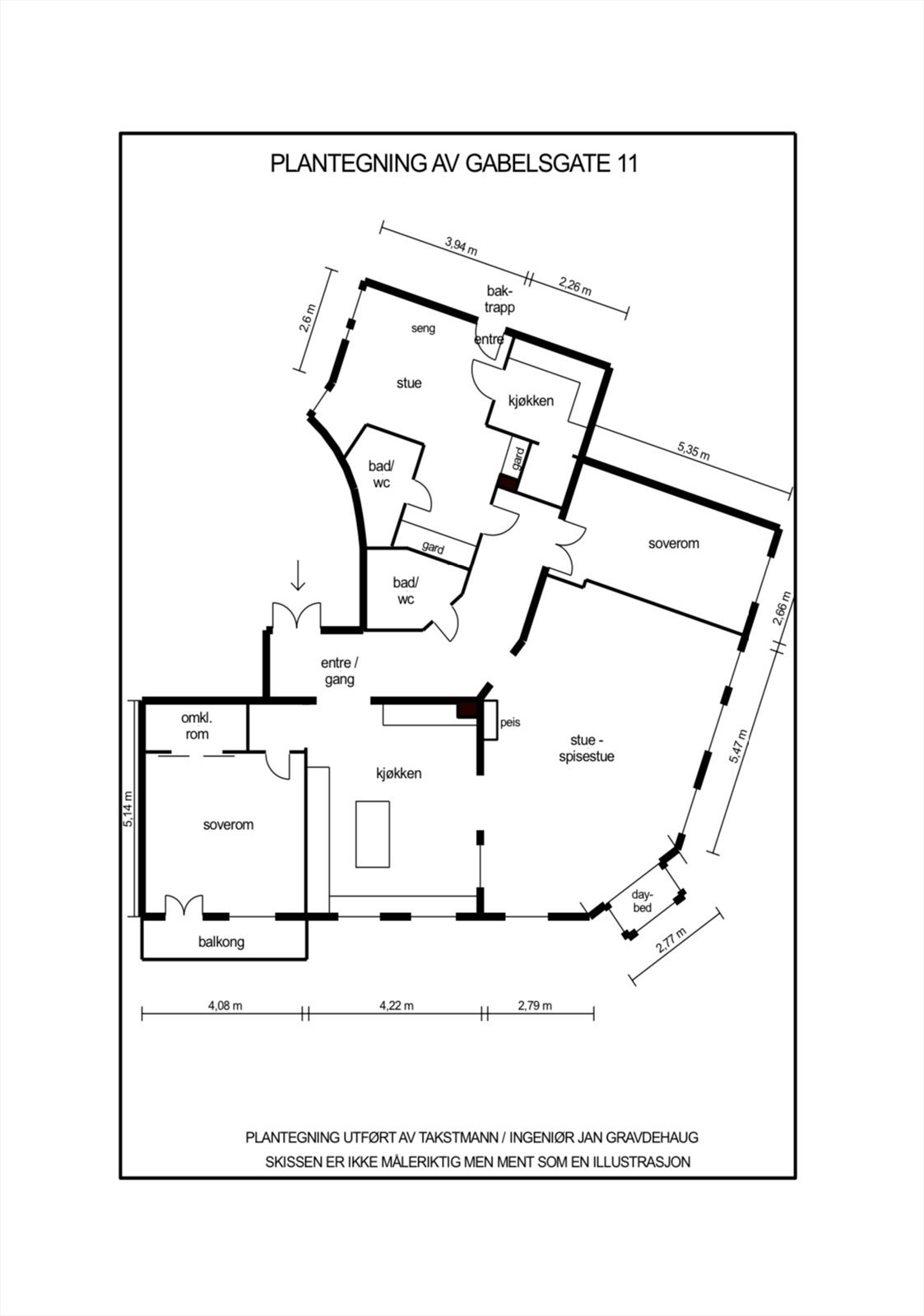 Plantegning - Gabels gate 11. Galleribilde