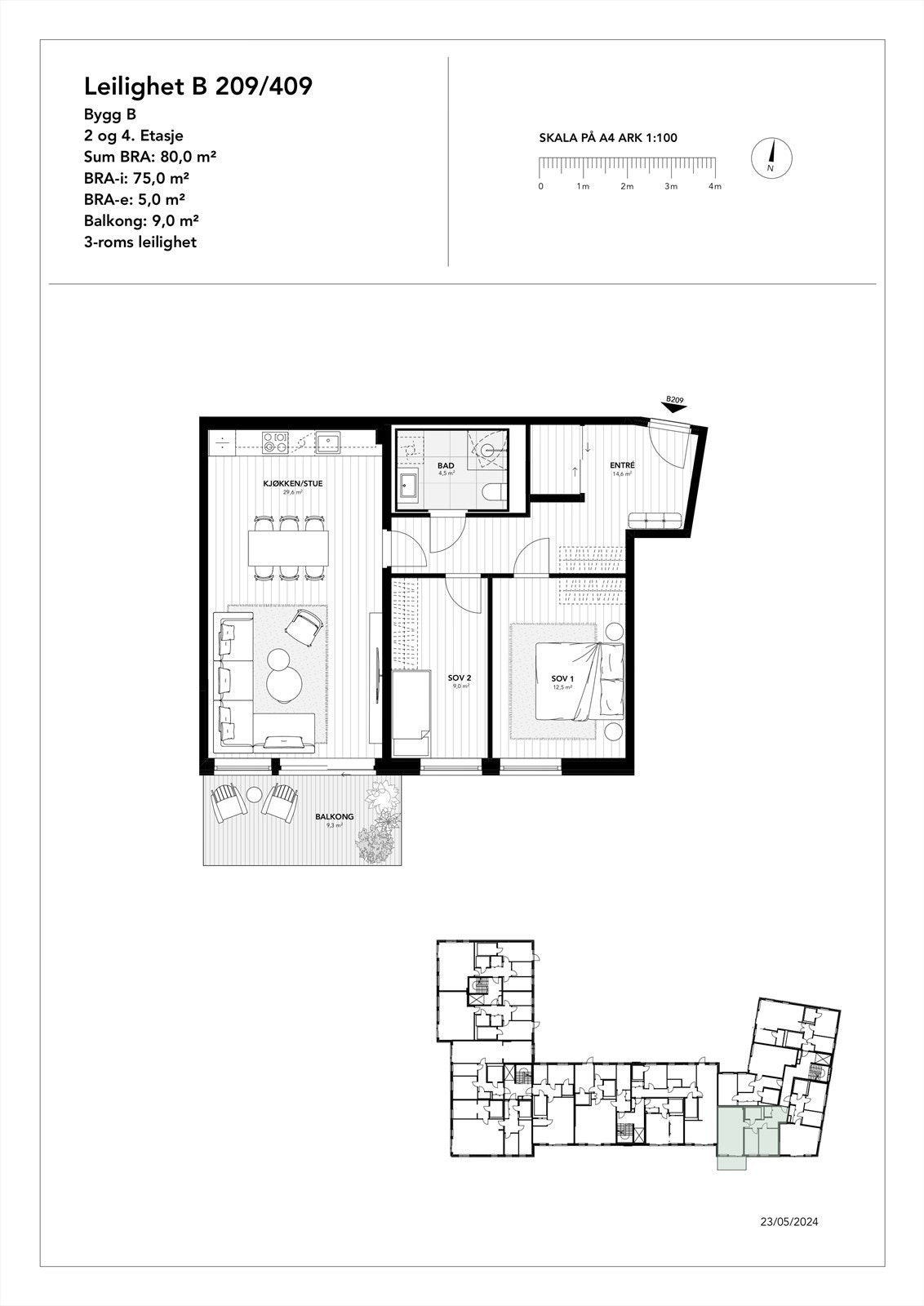 Plantegning B409 Galleribilde