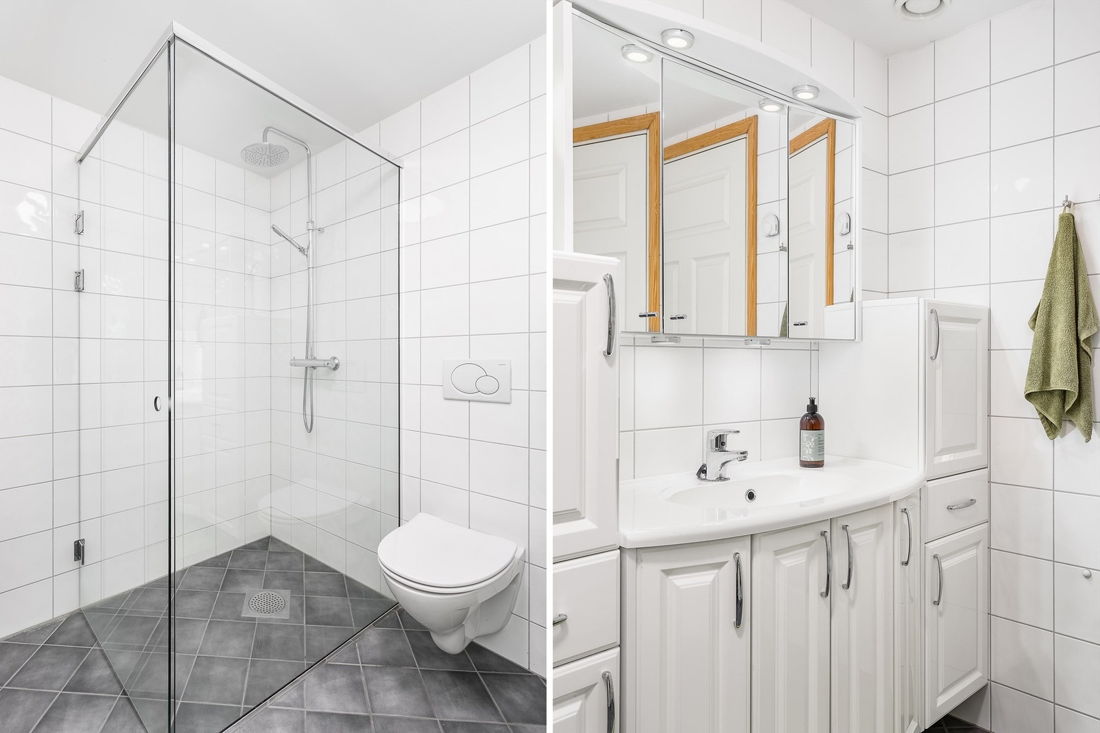 Håndklær og baderomseffekter finnes det en rekke oppbevaringsmuligheter for på badet. Galleribilde