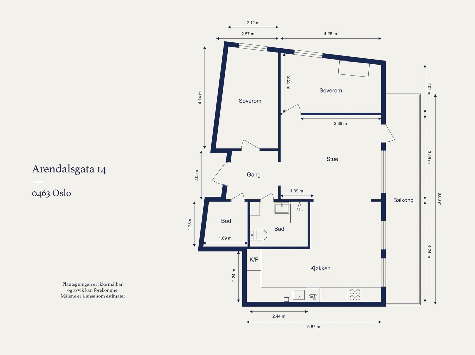 Leilighet i 3. etasje med praktisk planløsning som skaper en lun atmosfære. Galleribilde