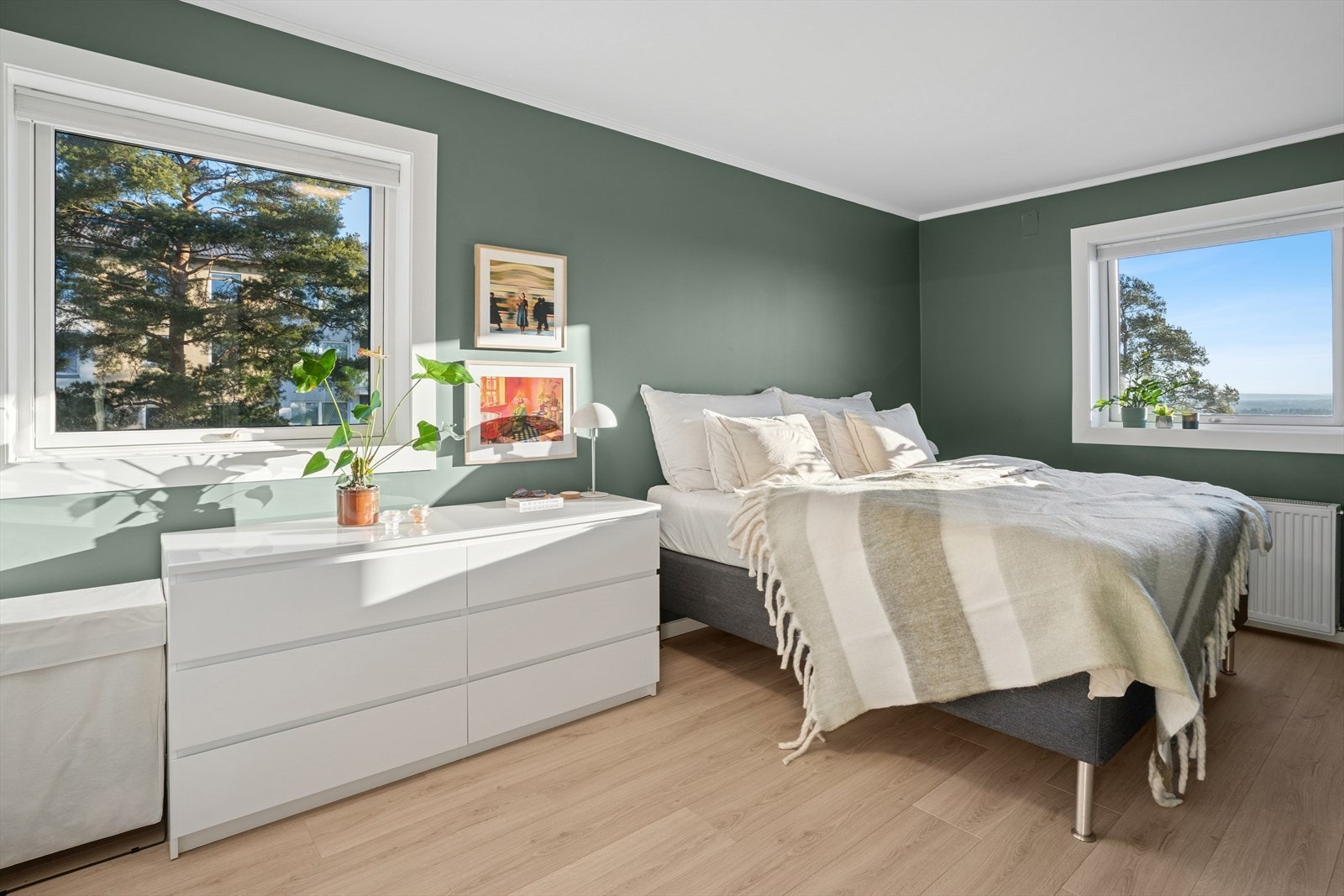 Romslig hovedsoverom med plass til dobbeltseng og garderobe. Galleribilde