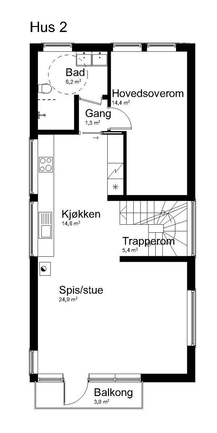 Plantegning 2. etasje Galleribilde