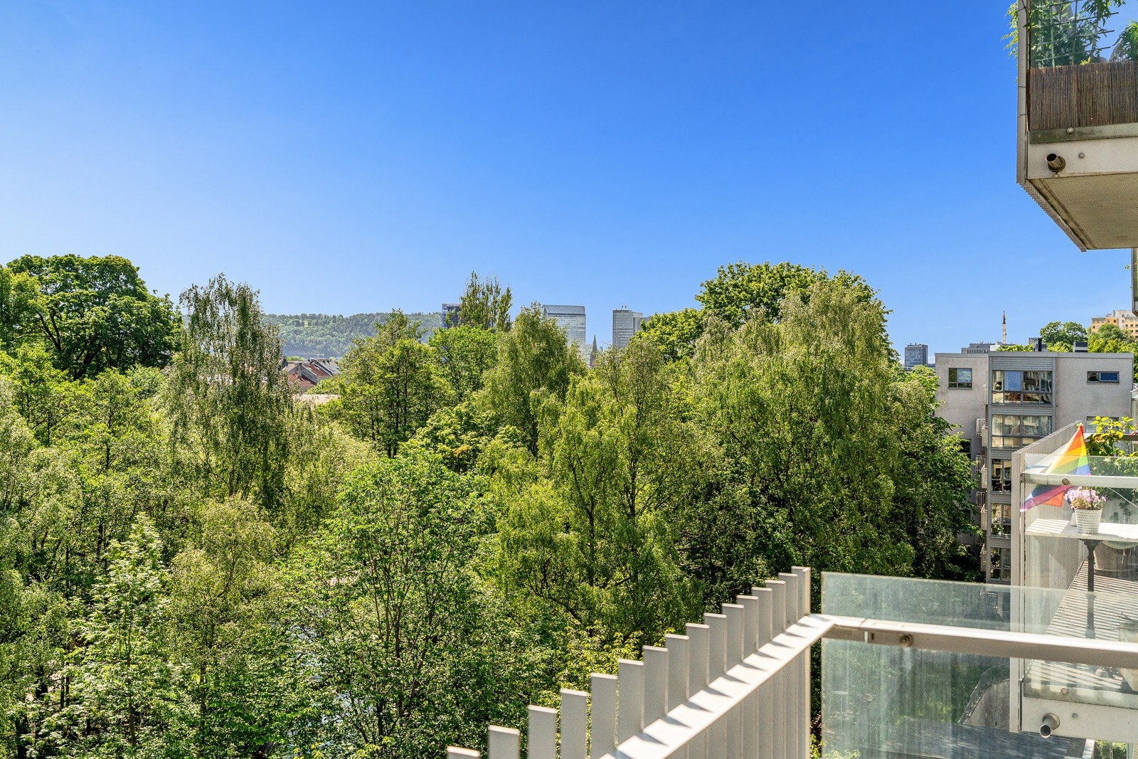 Nydelig utsikt over friareal og Oslo by. Galleribilde