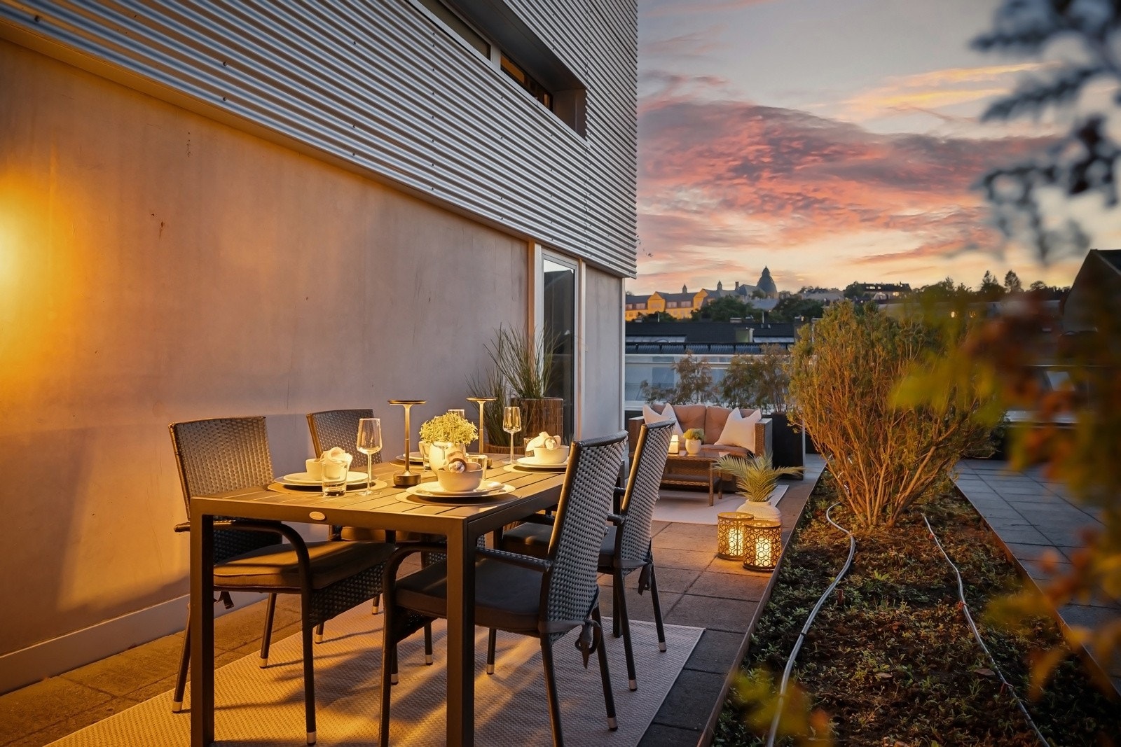 Privat takterrasse på 23 m - Flott utsikt mot vest. Galleribilde