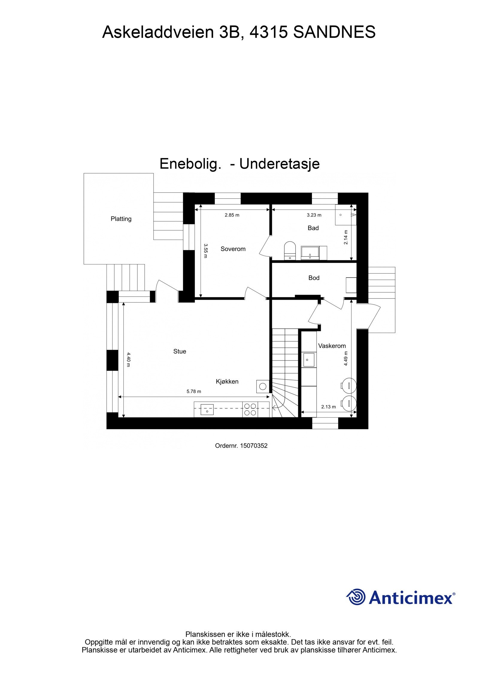 Plantegning underetasje Galleribilde