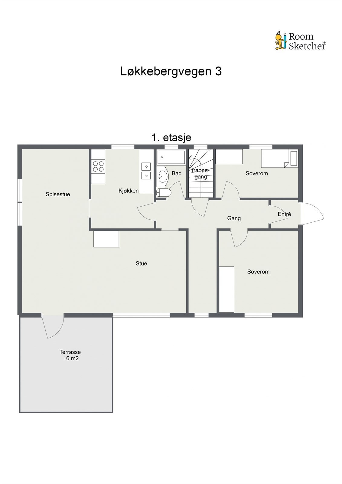Plantegning 1. etasje Galleribilde