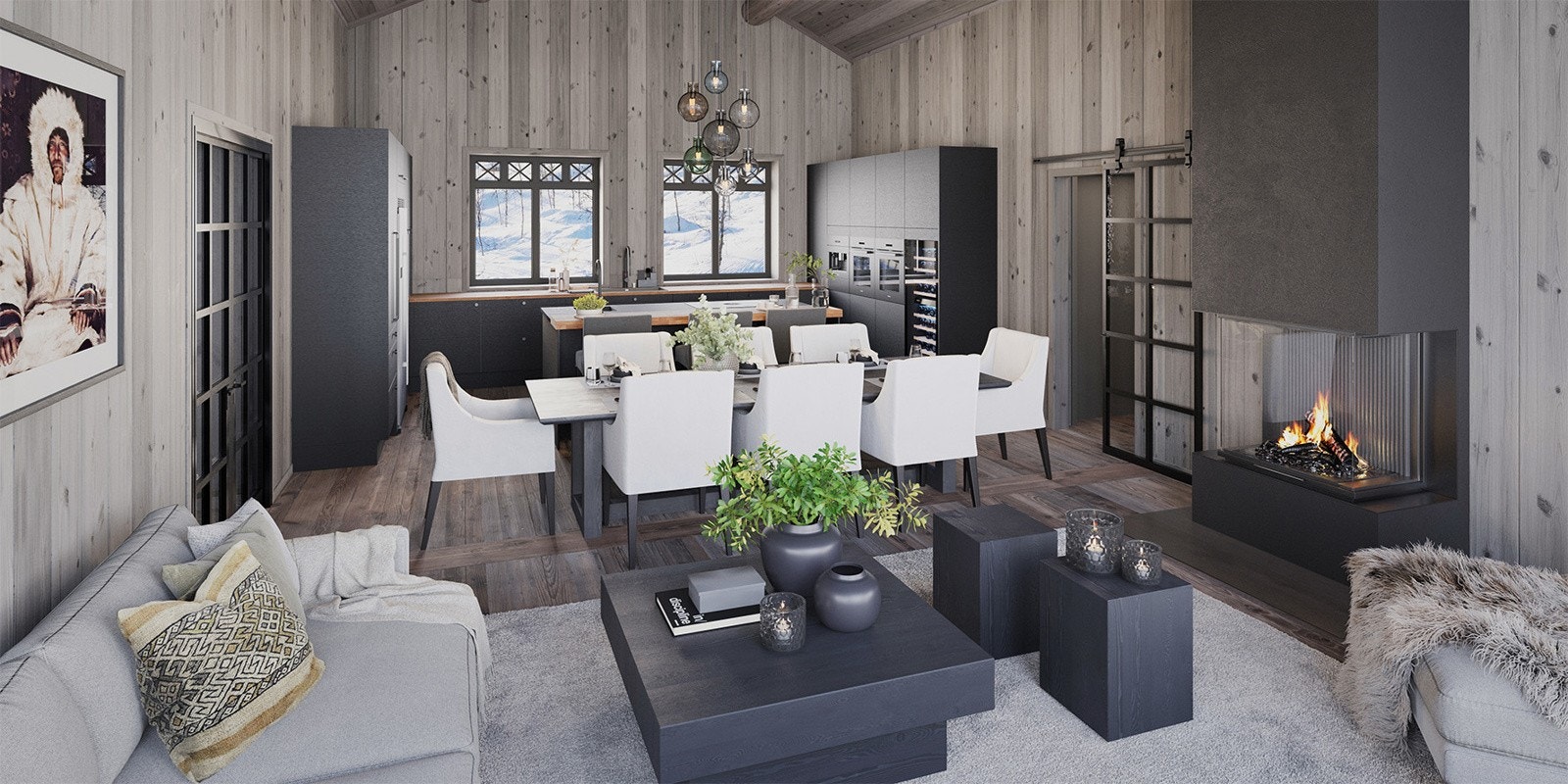 Lekkert kjøkken. Bilde er illustrasjon og avvik kan forekomme Galleribilde