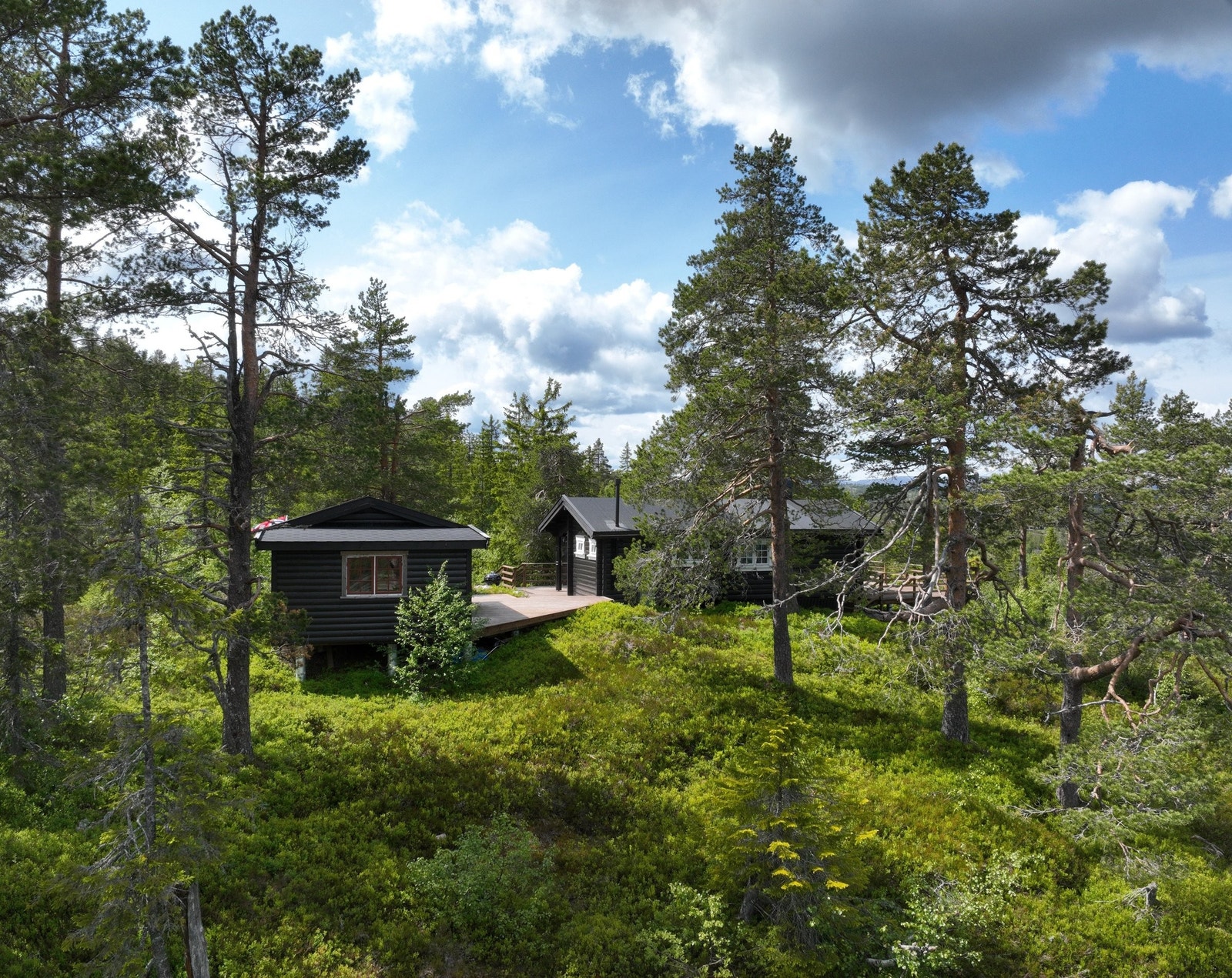 Bildet tatt på nedsiden av hytten Galleribilde