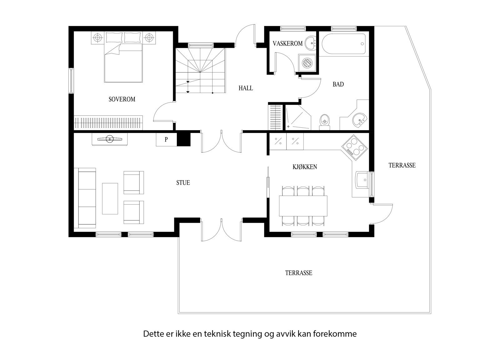 Planløsning for hovedetasjen Galleribilde