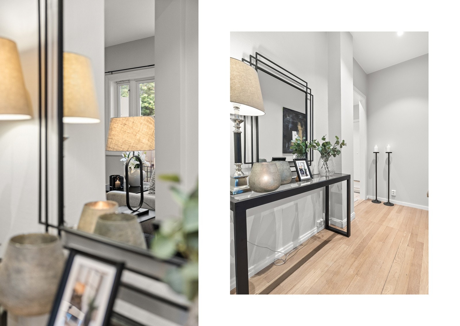 Vi beveger oss innover i boligen og møtes av det sosiale oppholdsrommet. Galleribilde