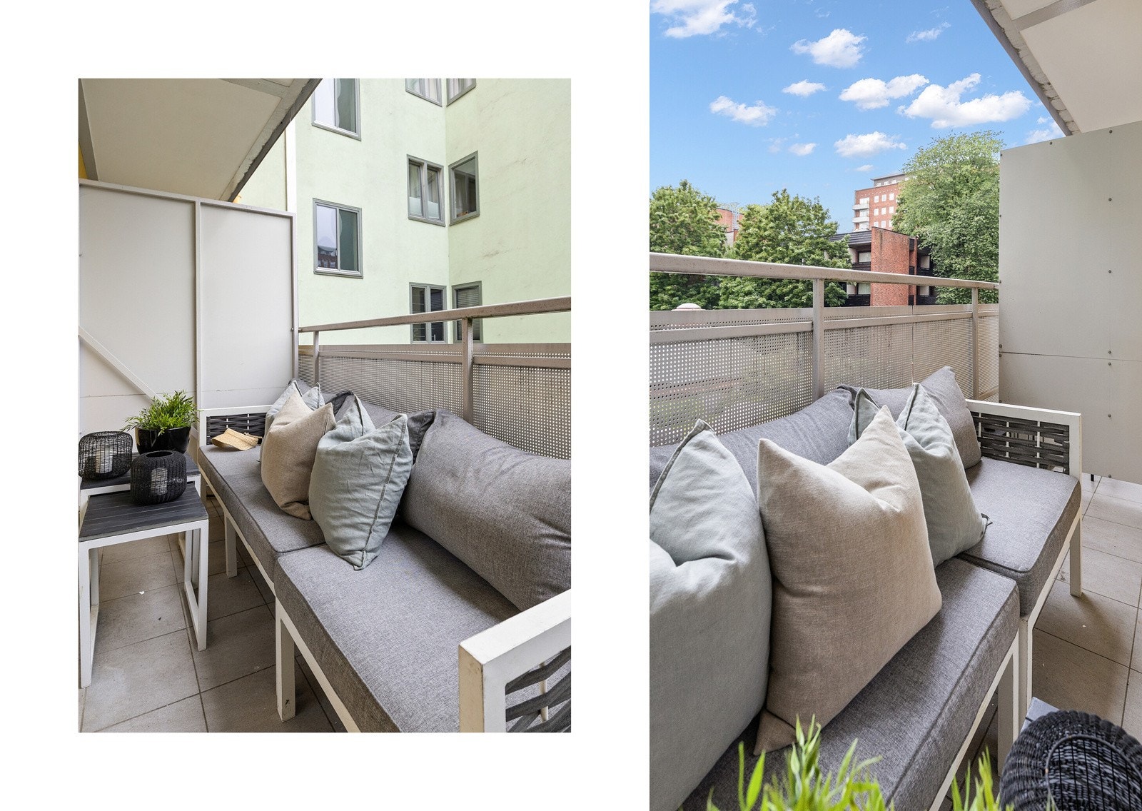 Fra boligen har man utgang til to separate balkonger - en fra stuen og en fra soverommet. Galleribilde