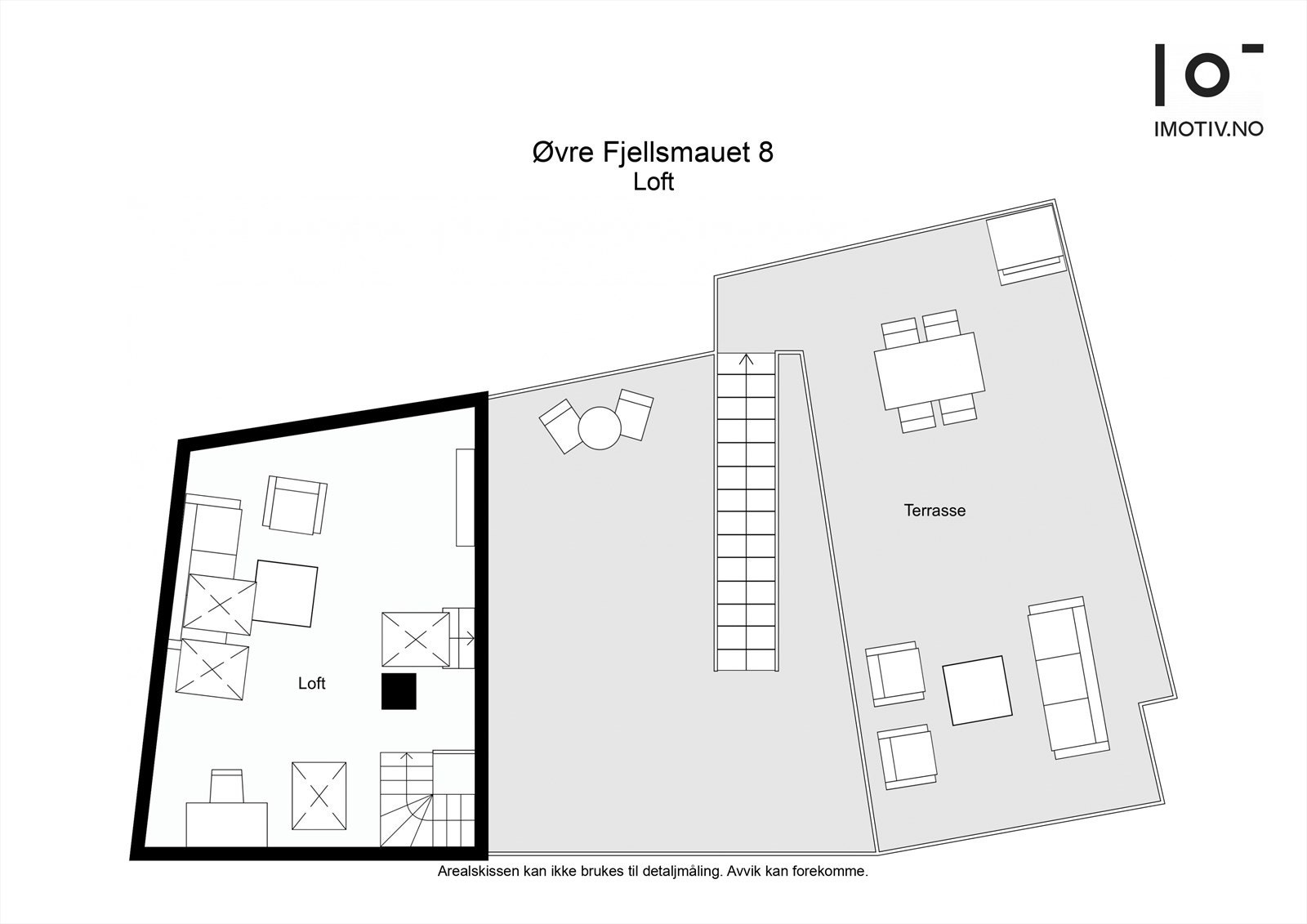 Planskisse | Loftsetasjen og terrassene Galleribilde