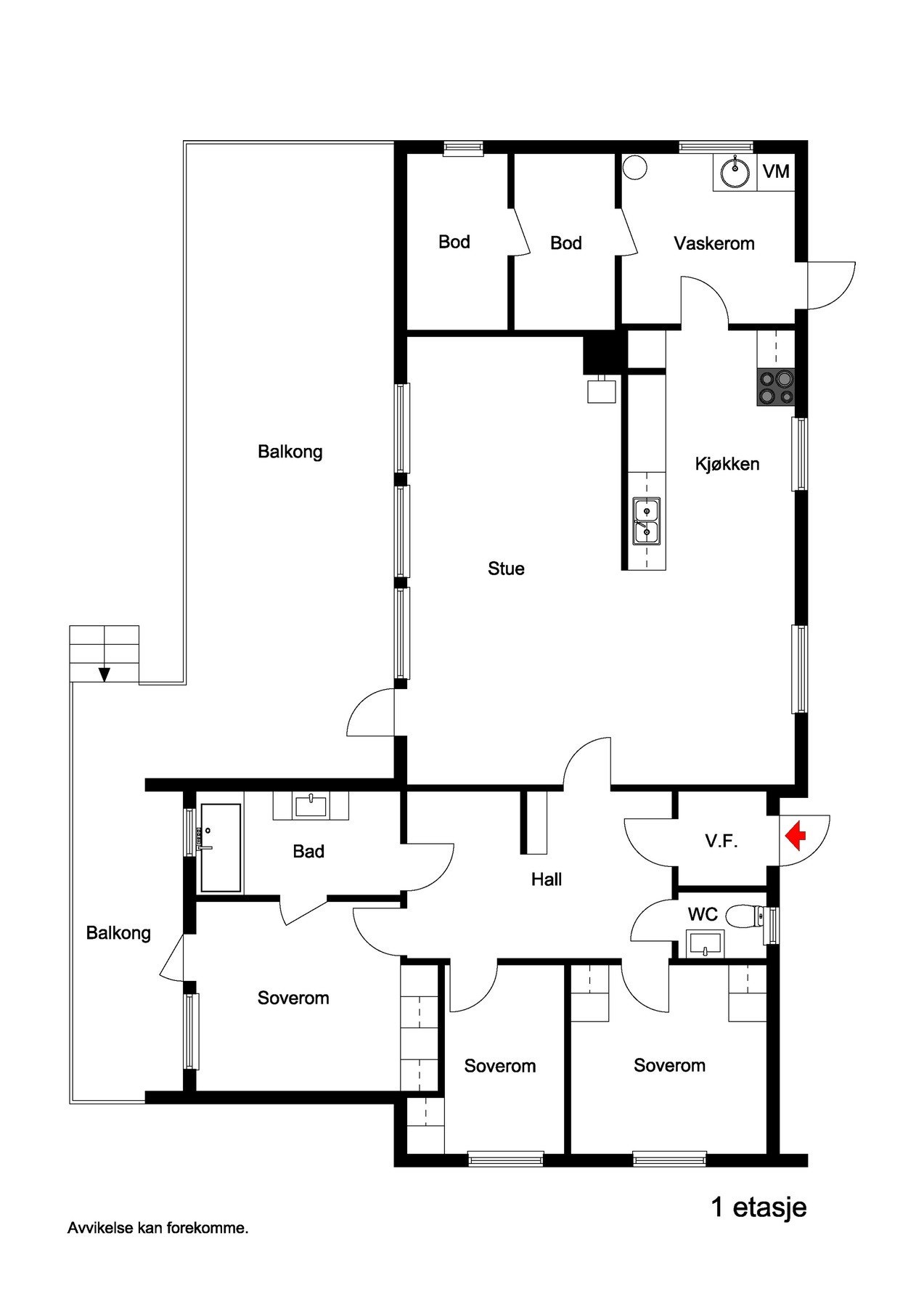 Plantegning 1. etasje Galleribilde
