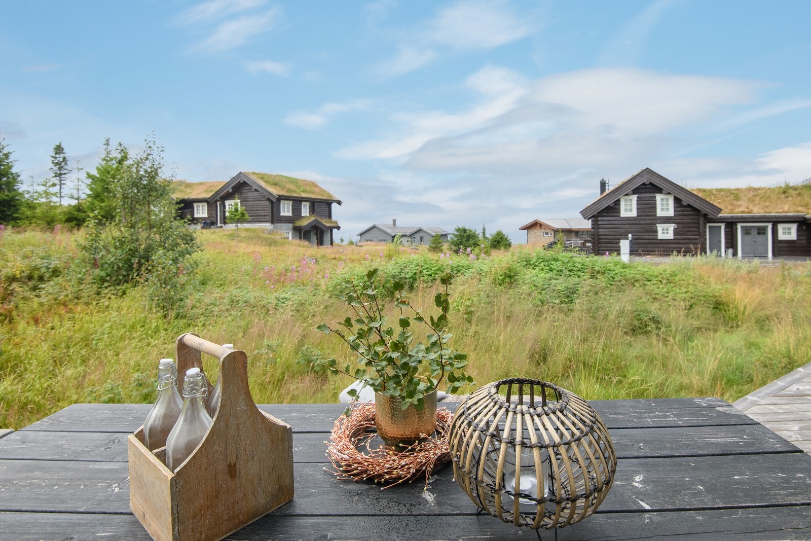 Eiendommen er flat og opparbeidet med plenareal, gruset gårdsplass og diverse beplantning. Galleribilde