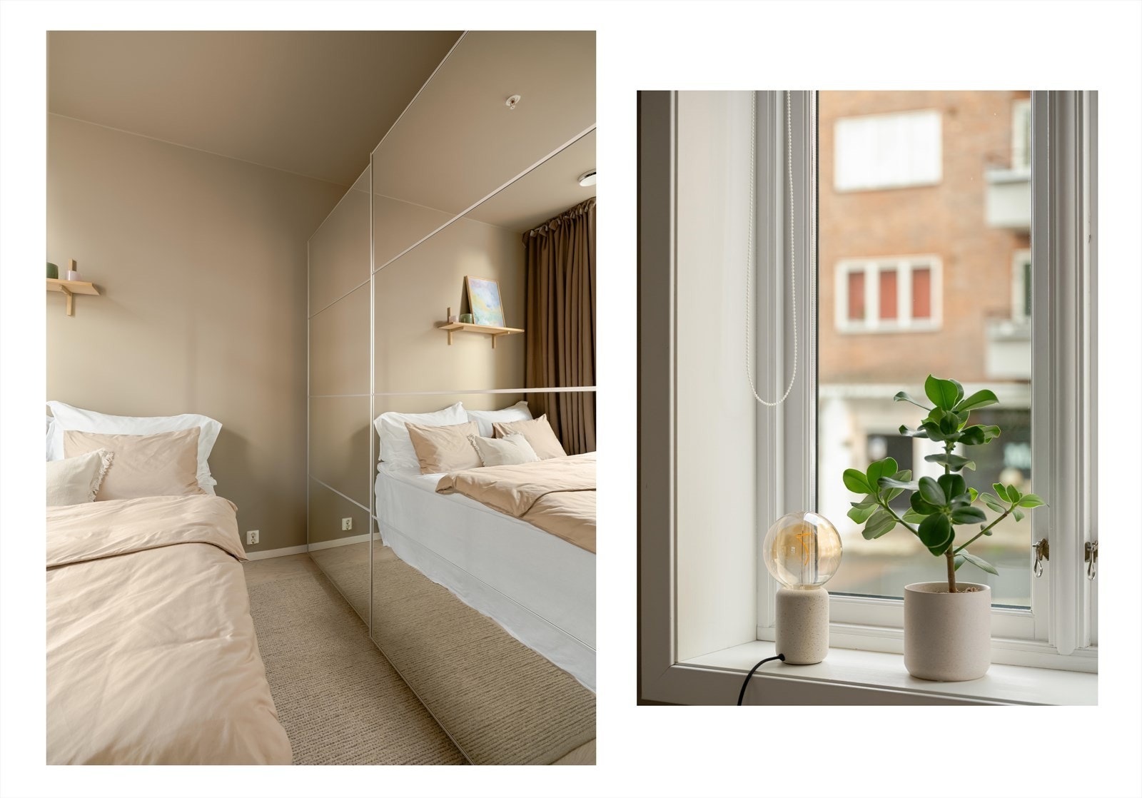 Rommet har også speilfronter på garderobeskapet, noe som øker romfølelsen ytterligere. Galleribilde