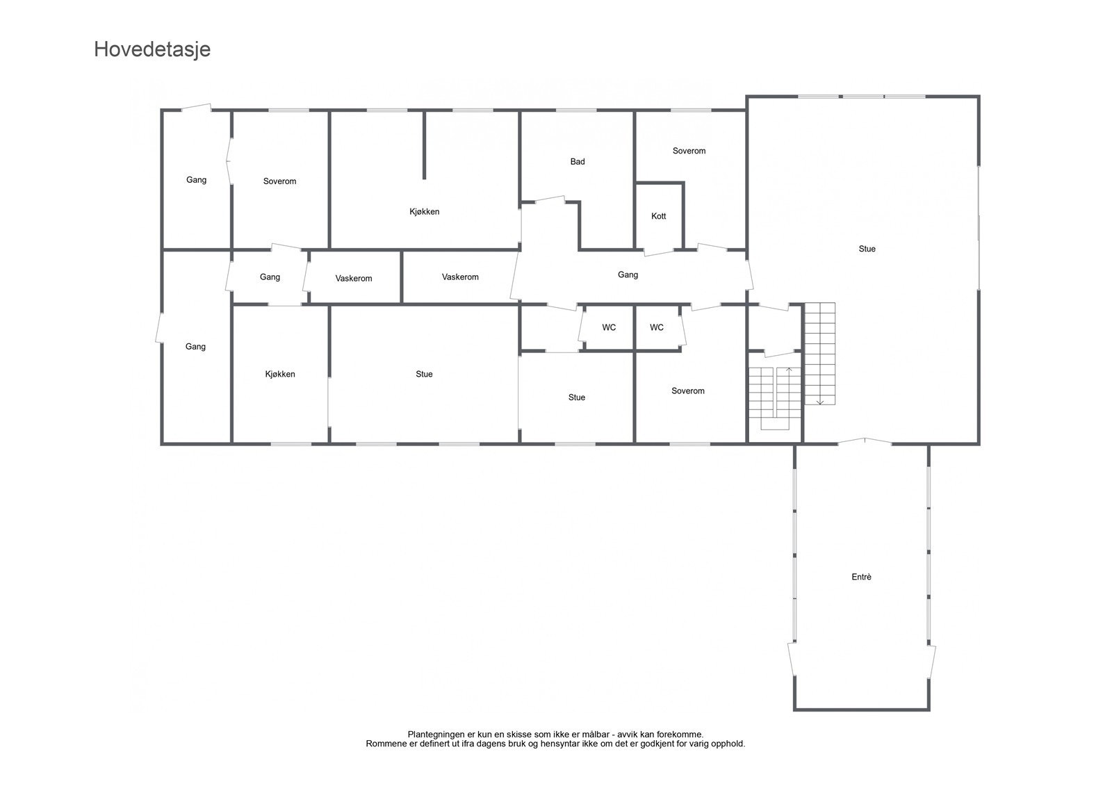 Plantegninger over hovedetasjen i hovedhuset Galleribilde