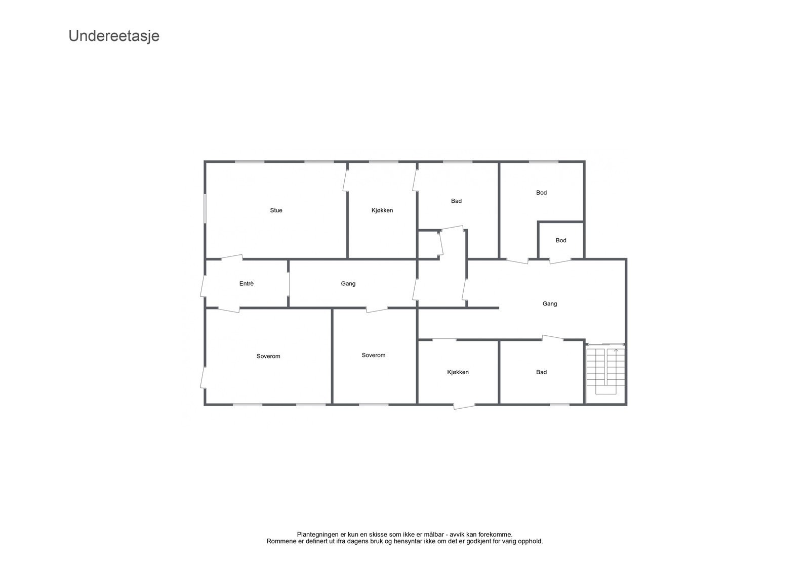 Plantegninger over underetasjen i hovedhuset Galleribilde