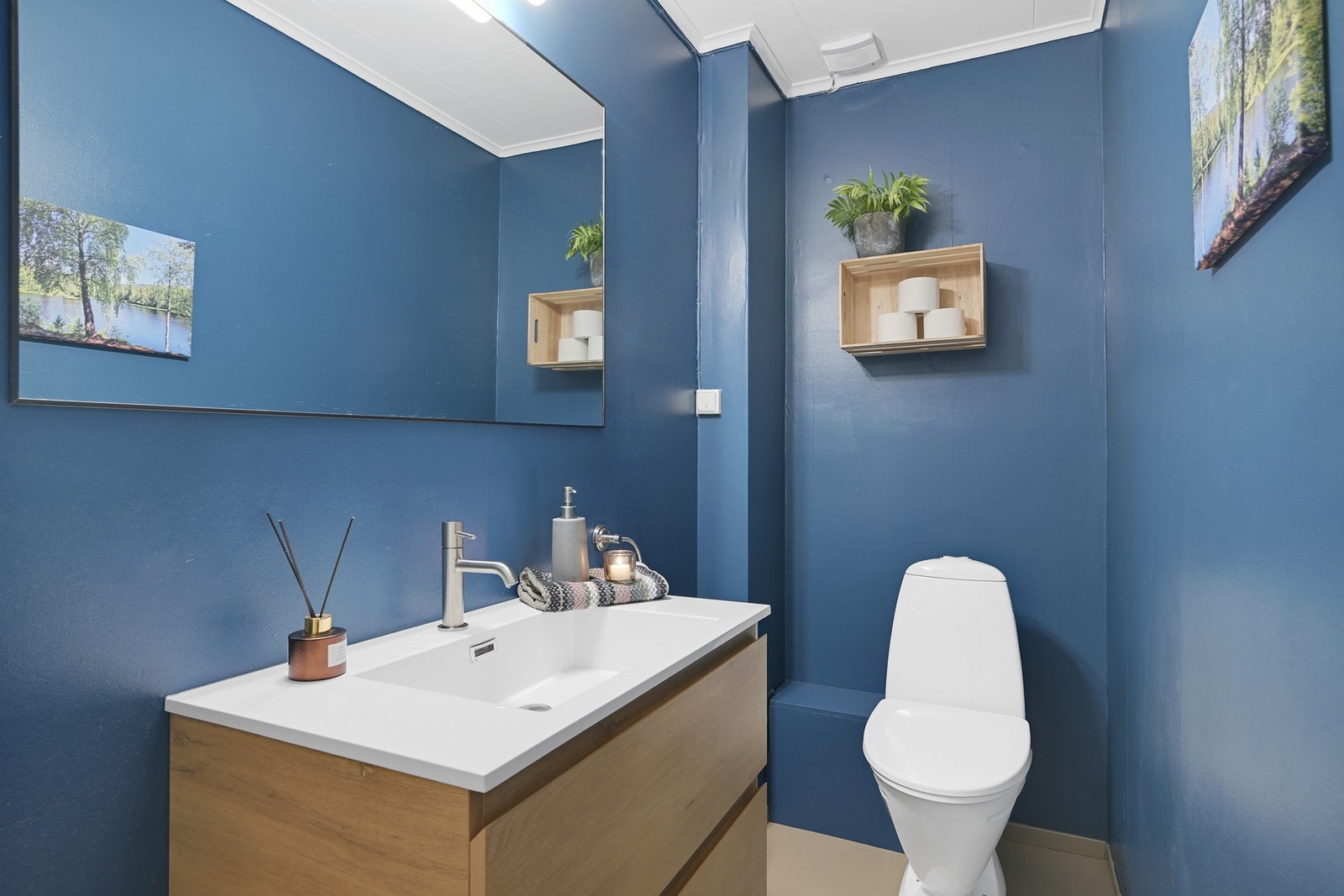 Separat toalettrom med klosett og servant - praktisk med eget toalettrom i "morgenrushet". Galleribilde