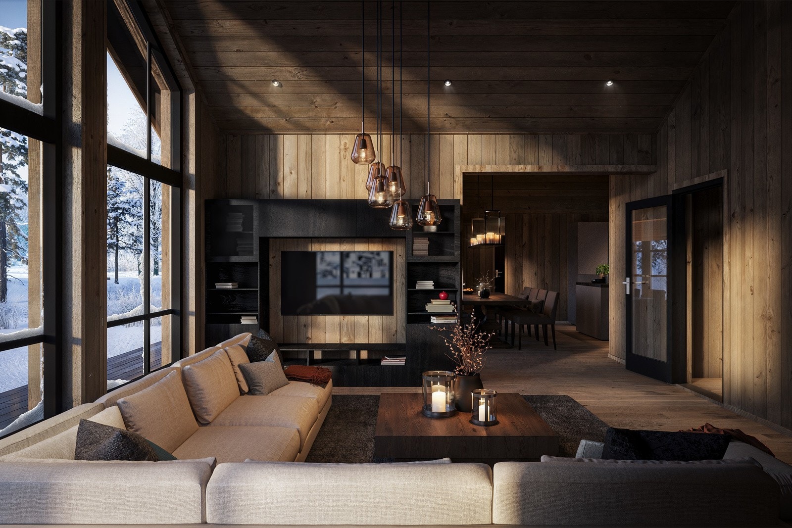 De store vindusflatene gir svært godt naturlig lysinnslipp. Galleribilde